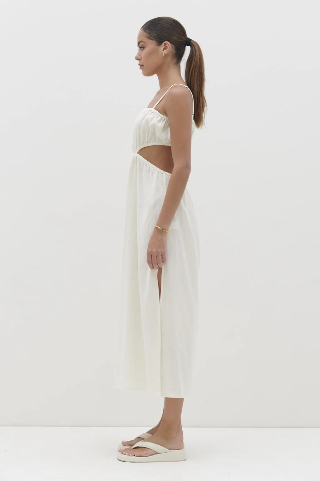 Artie Cut Out Midaxi Dress - Cream - Image 4