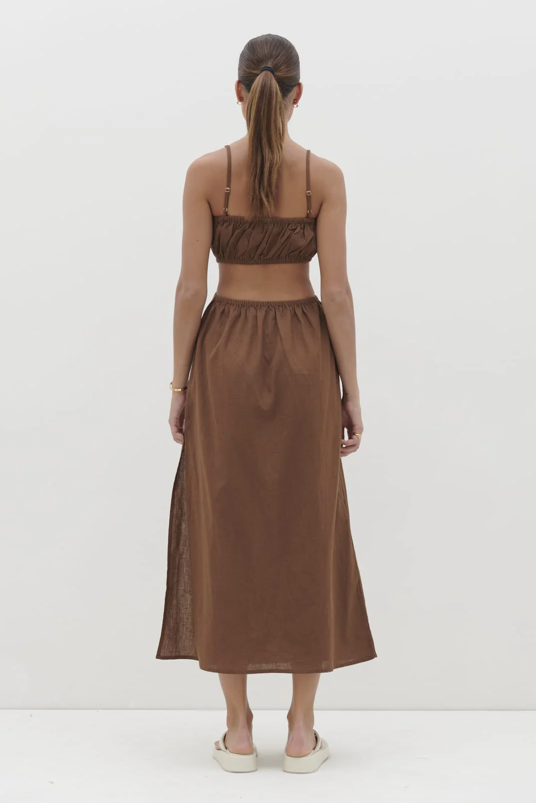 Artie Cut Out Midaxi Dress - Espresso - Image 3