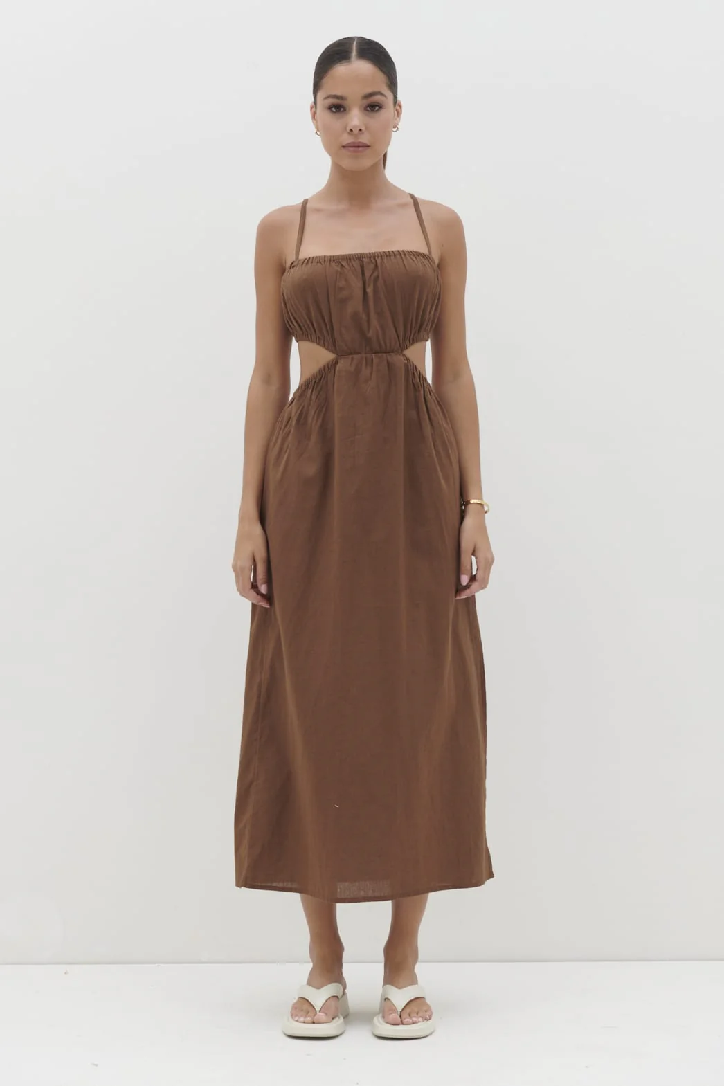 Artie Cut Out Midaxi Dress - Espresso - Image 5
