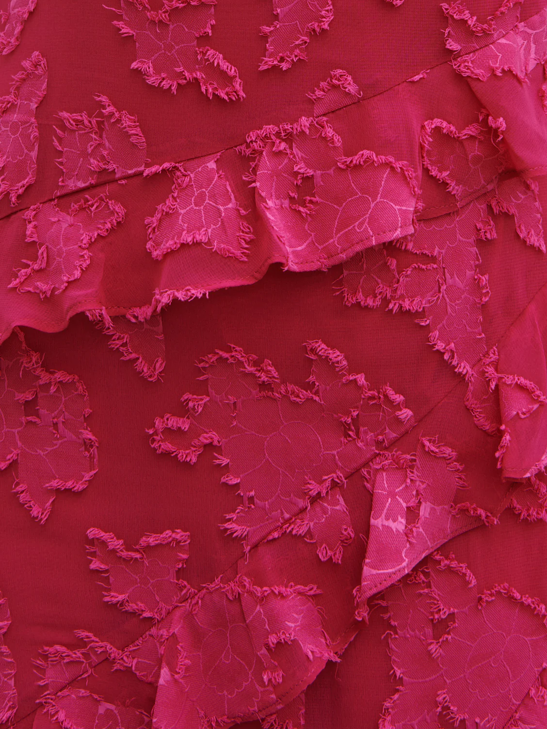 Aryana Jacquard Ruffle Midaxi Dress - Berry - Image 5