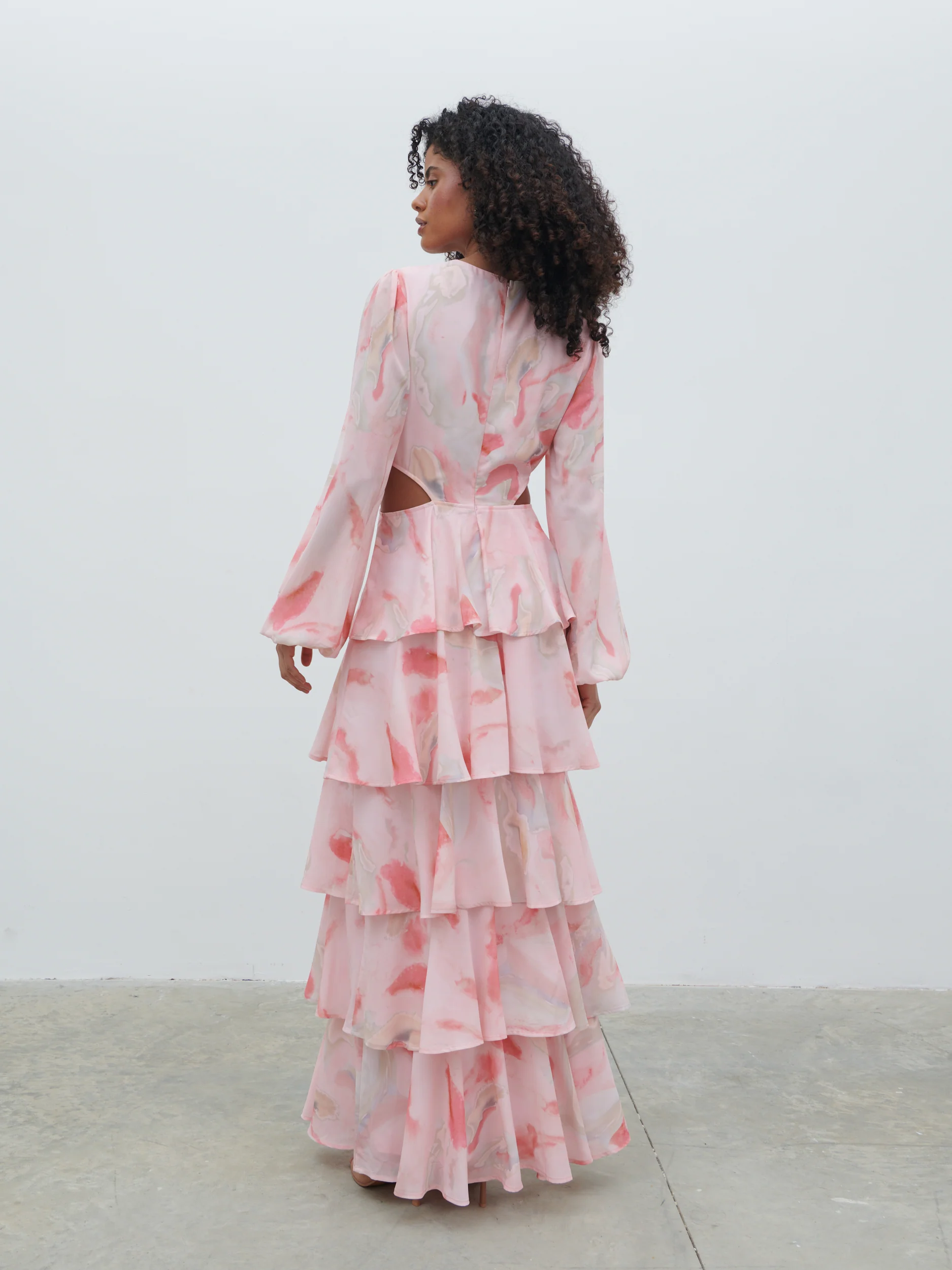 Ashton Cut Out Maxi Dress - Pink Marble Ombre - Image 6