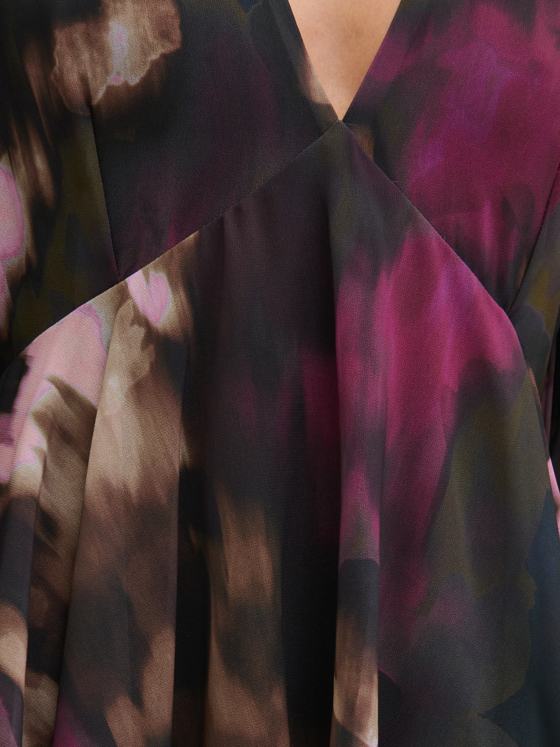 Ashton Ruffle Midi Dress - Purple and Khaki Ombre - Image 3