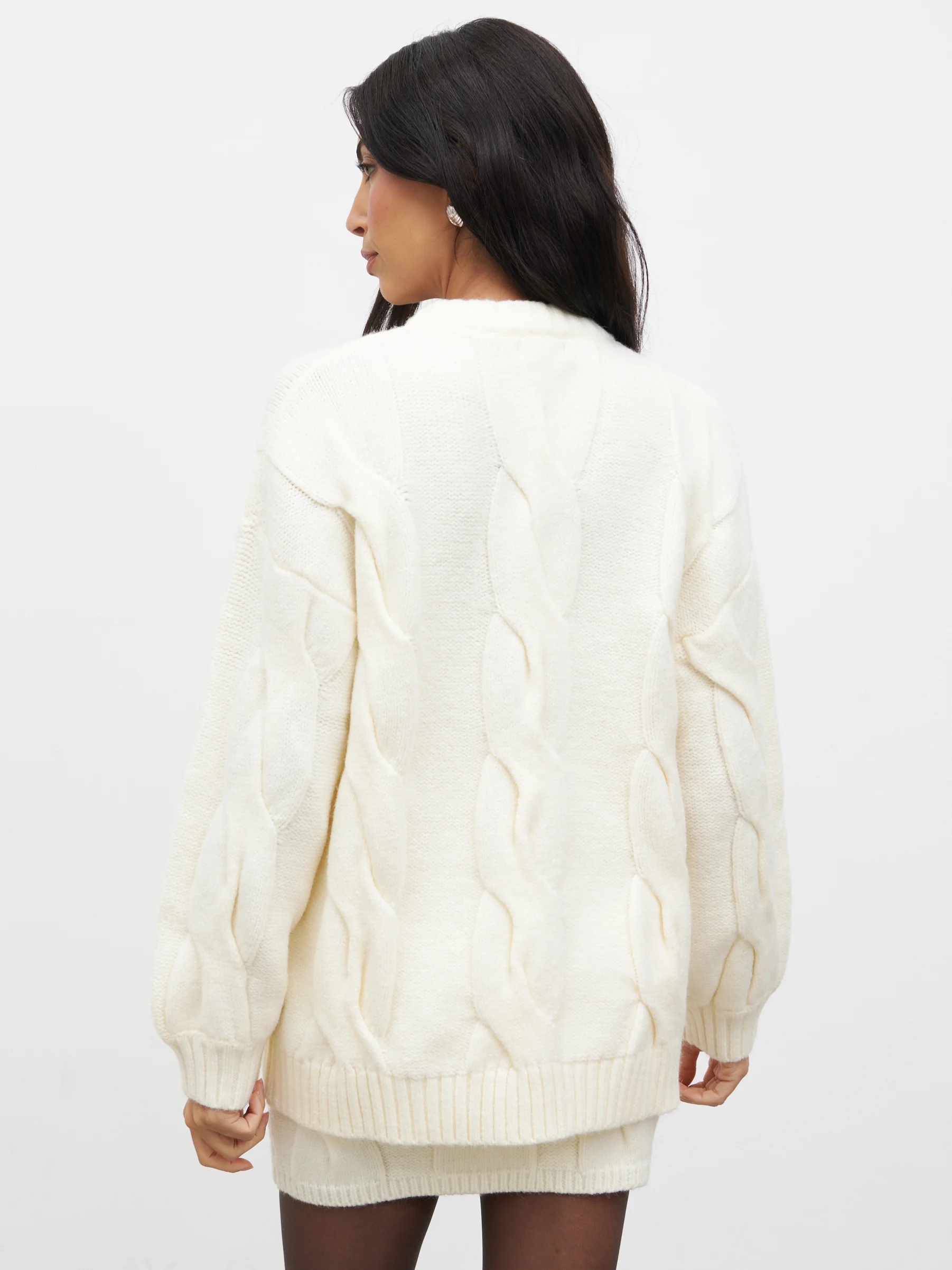 Atlantic Chunky Cable Knit Jumper - Cream - Image 6