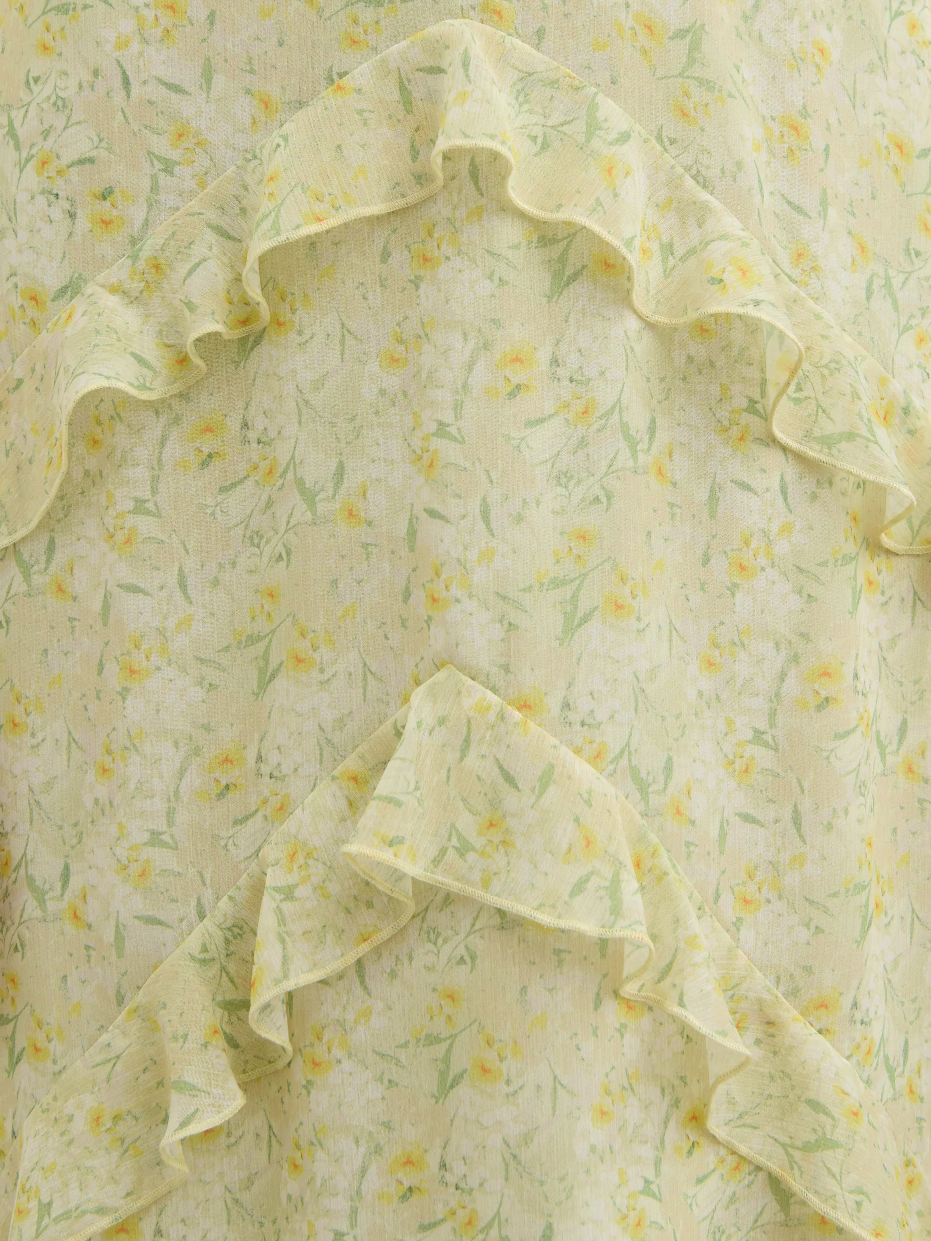 Aurelia Ruffle Maxi Dress - Lime Ditsy Floral - Image 3