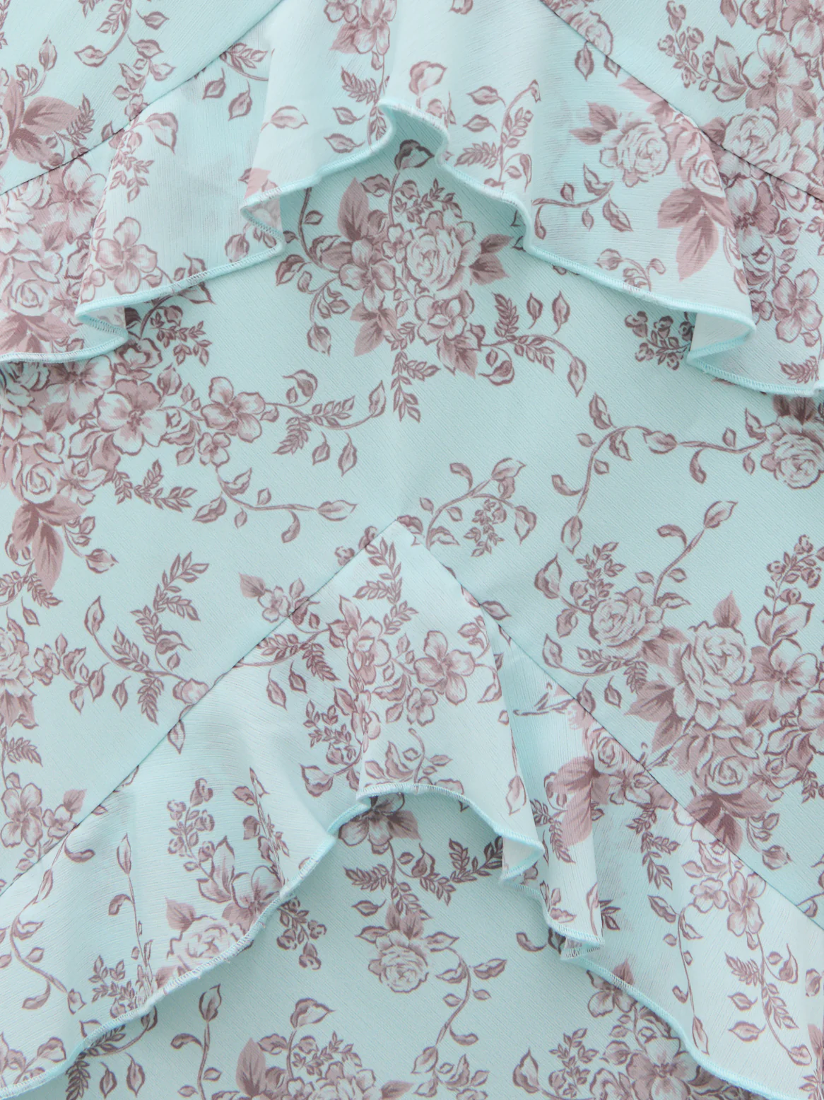 Aurelia Ruffle Maxi Dress - Seaspray and Brown Floral - Image 5