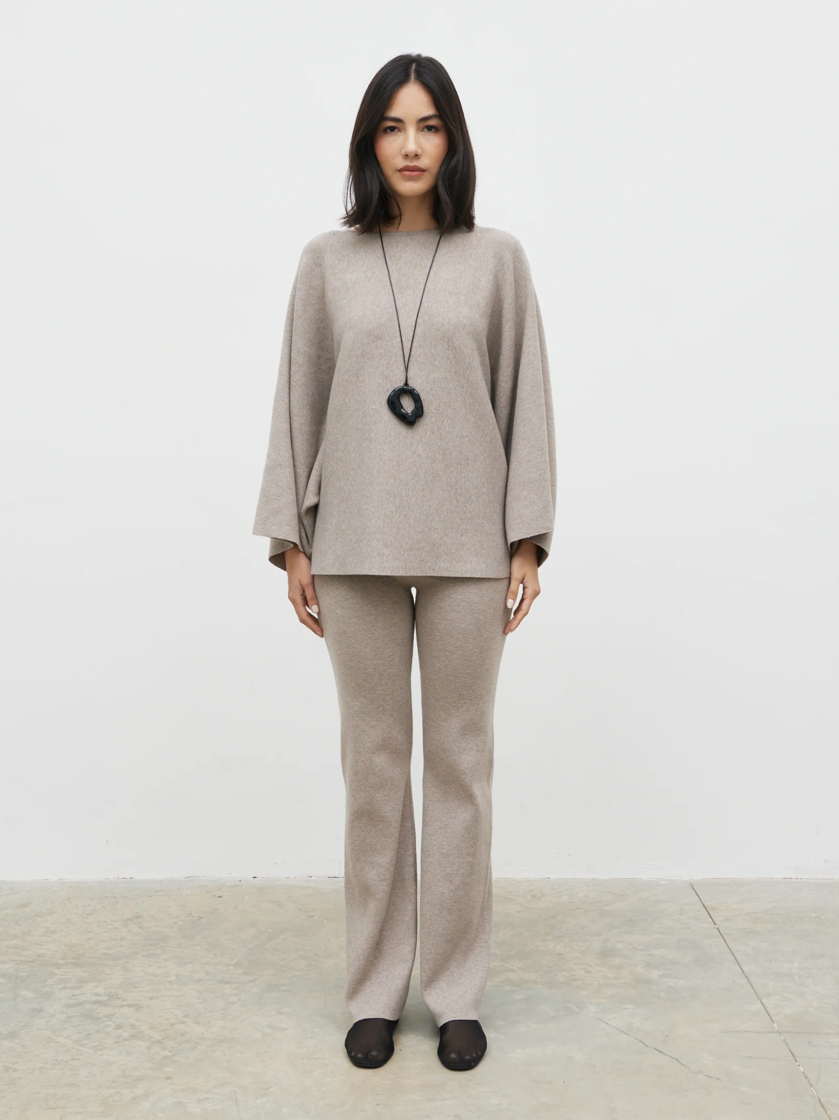 Aurelie Knit Trousers - Dark Taupe - Image 6