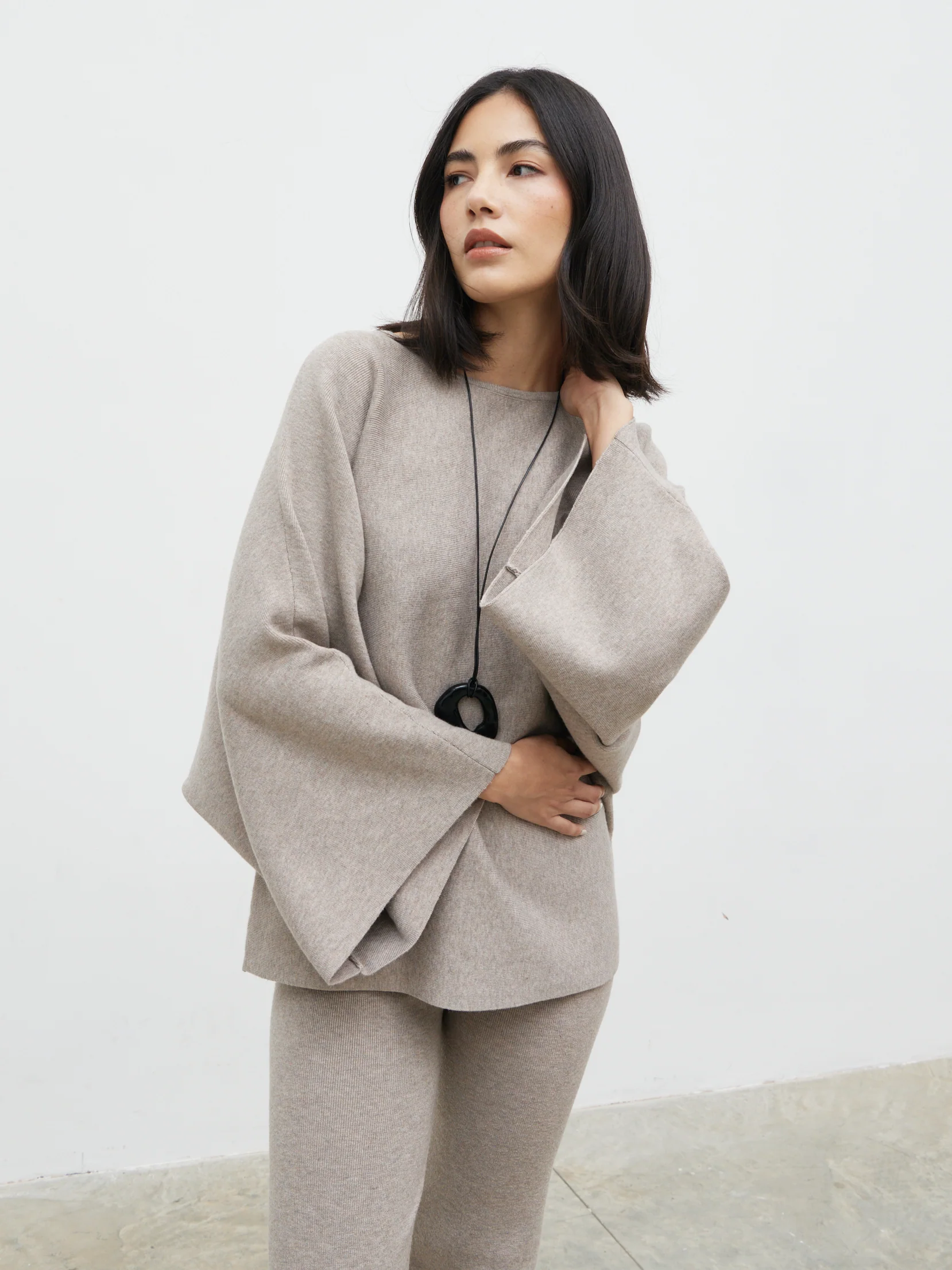 Aurelie Knit Trousers - Dark Taupe - Image 7