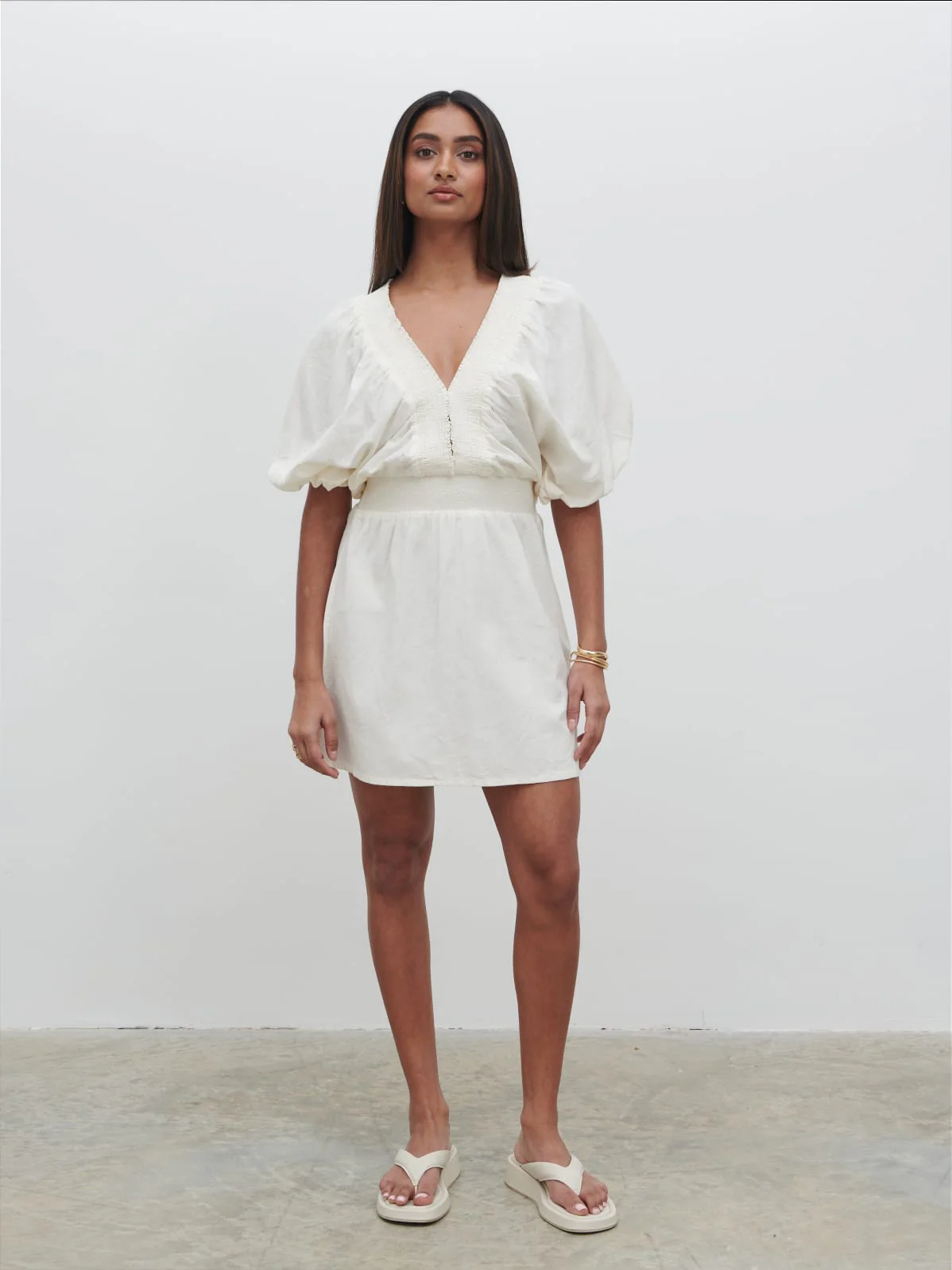 Bailey Mini Dress - White - Image 4