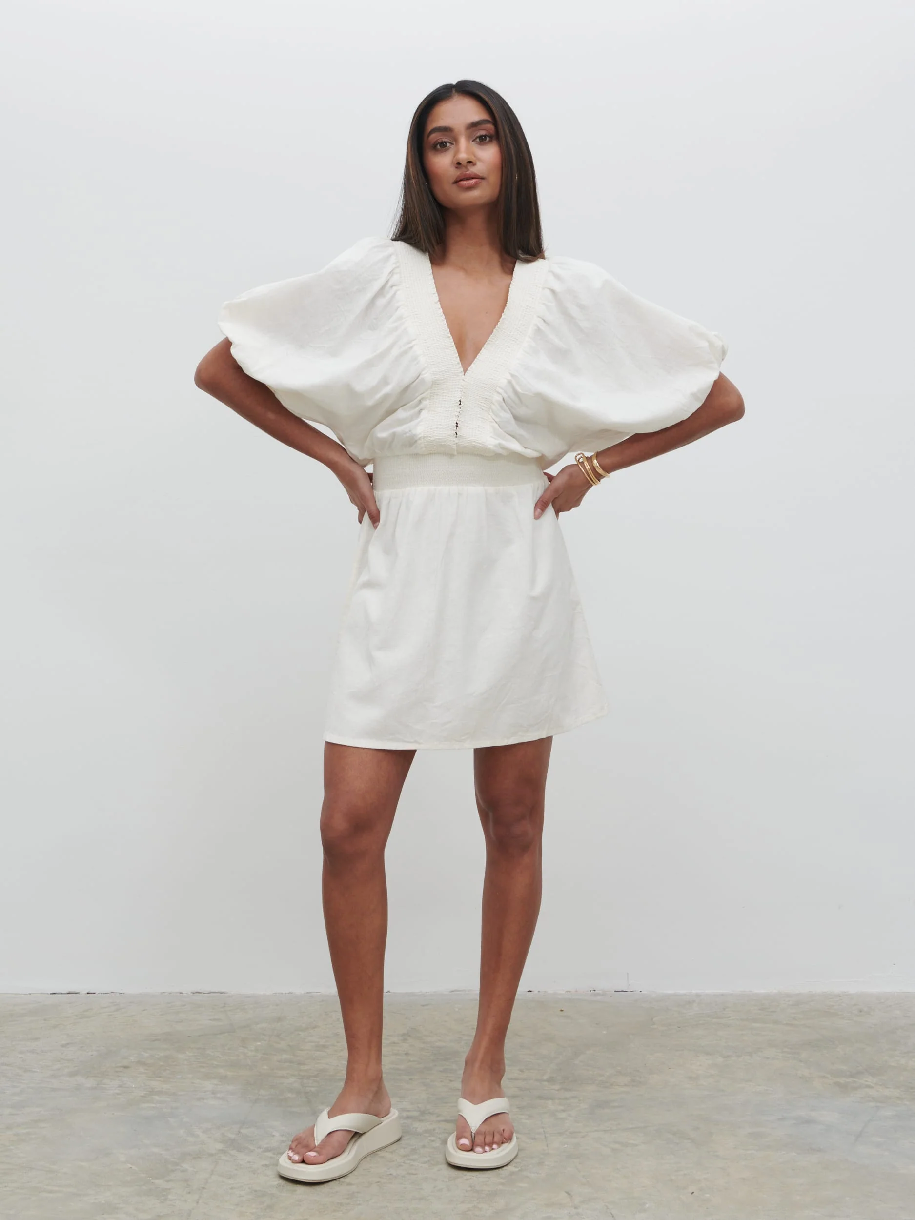 Bailey Mini Dress - White - Image 5
