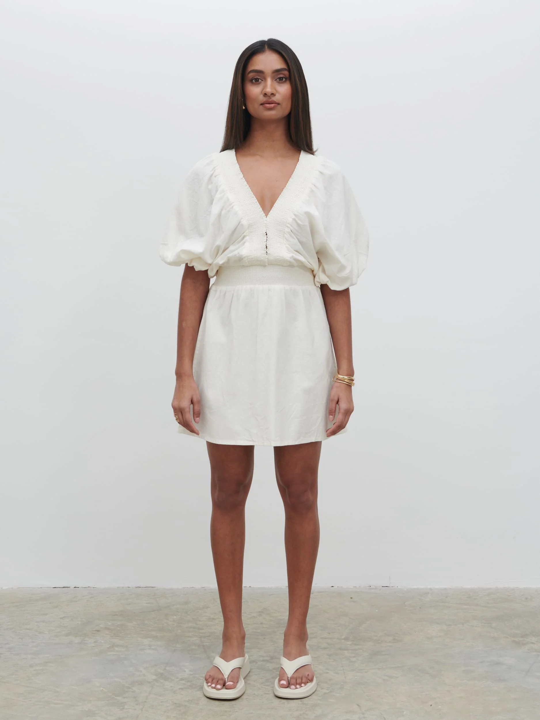 Bailey Mini Dress - White - Image 7