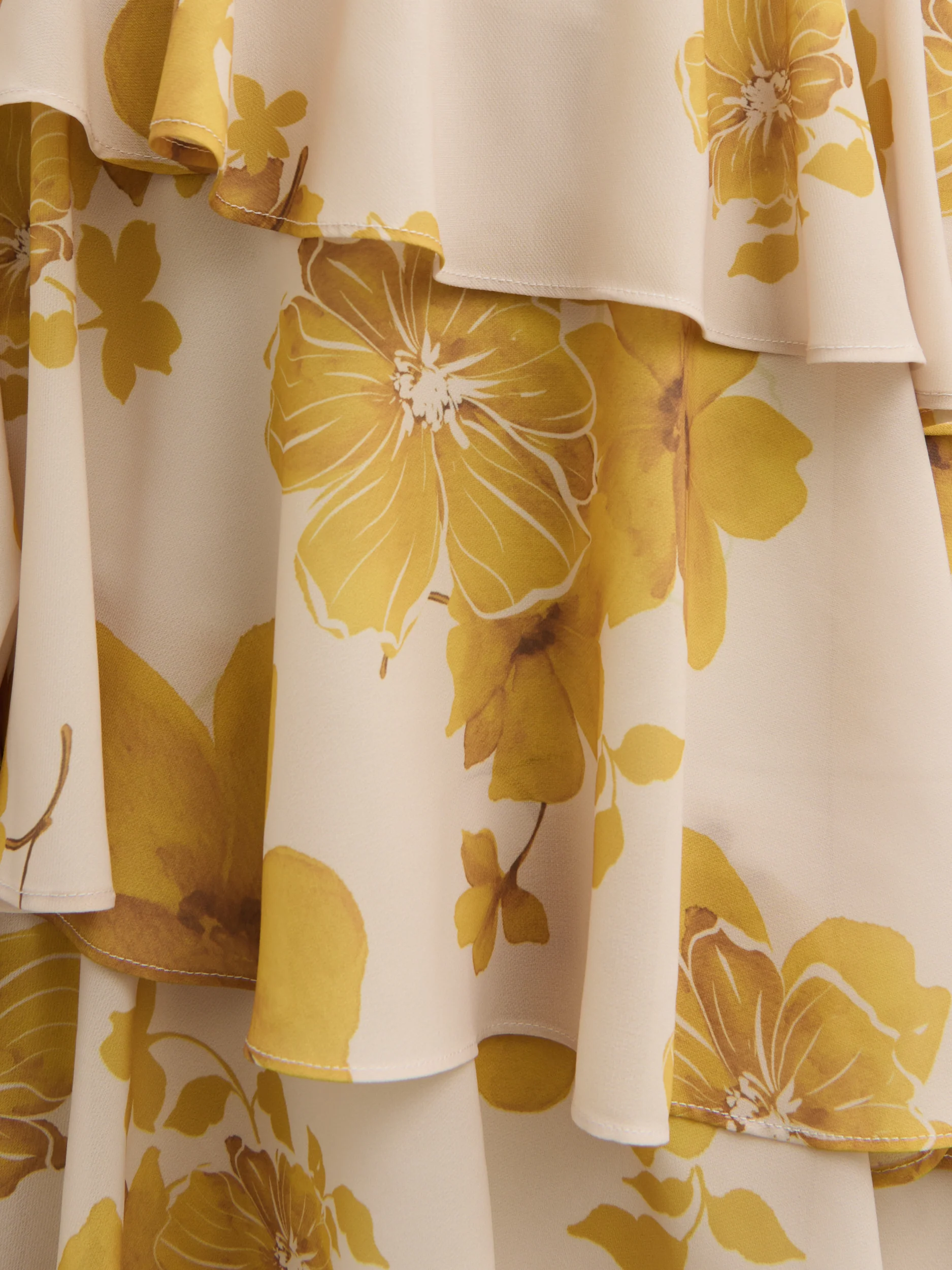 Beatris Backless Ruffle Midaxi Dress - Yellow Ochre Floral - Image 4