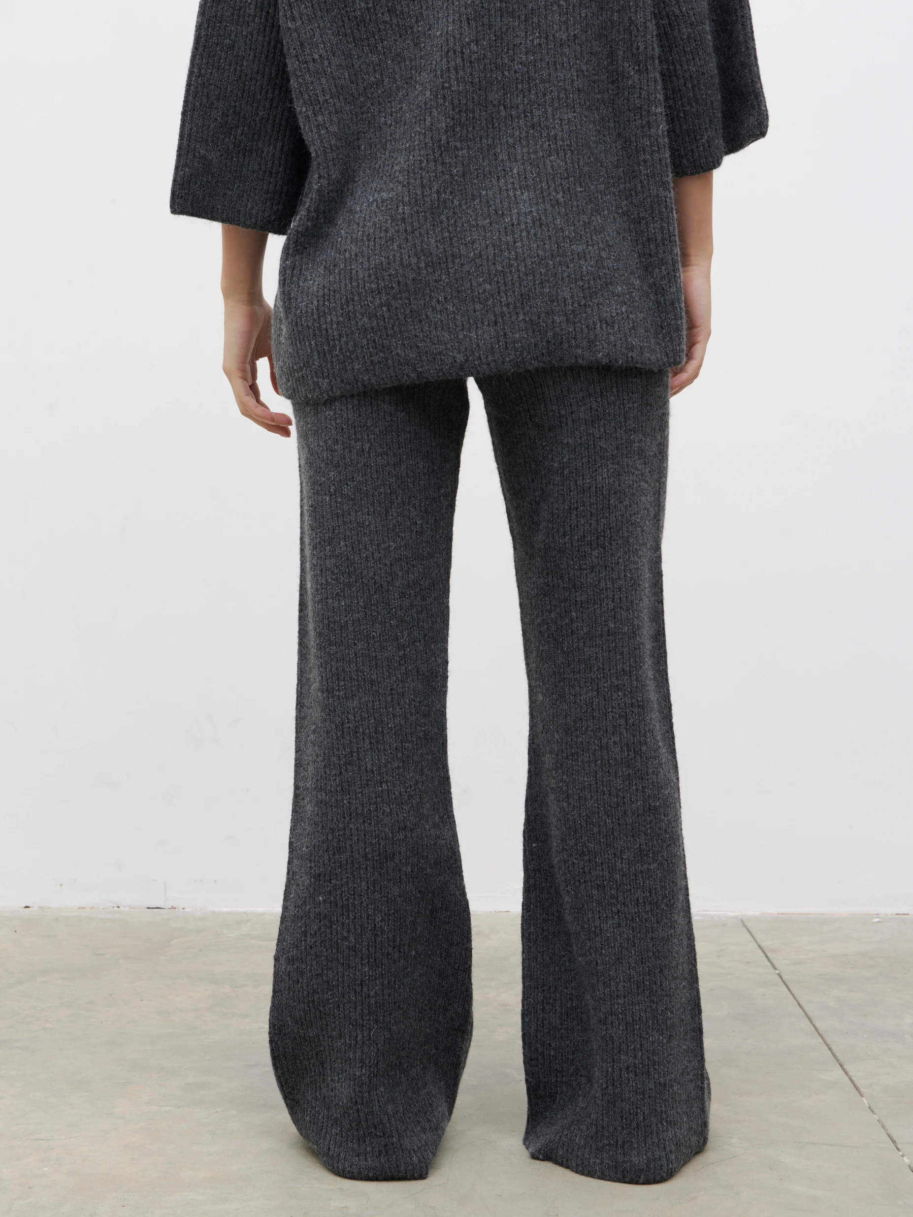 Beautrix Knit Straight Leg Trousers - Charcoal - Image 5