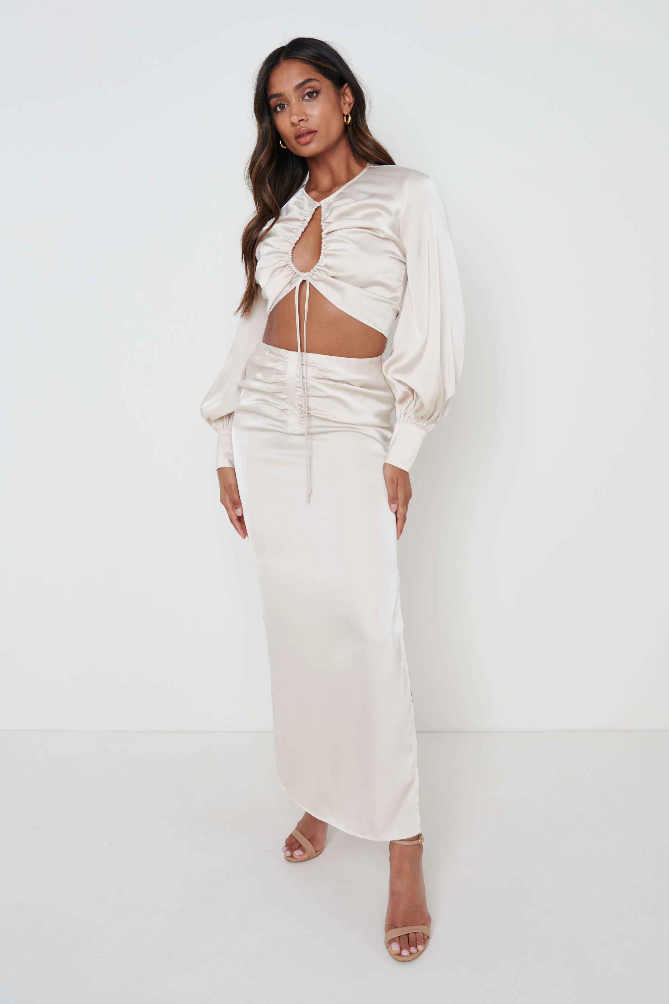 Bec Drawstring Top - Oyster - Image 4