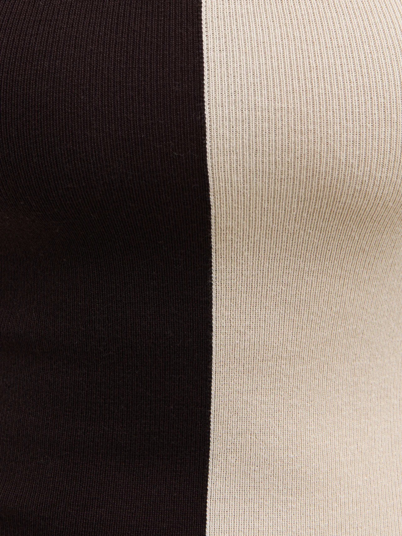 Berkley Contrast Knit Maxi Dress - Beige and Chocolate Brown - Image 5
