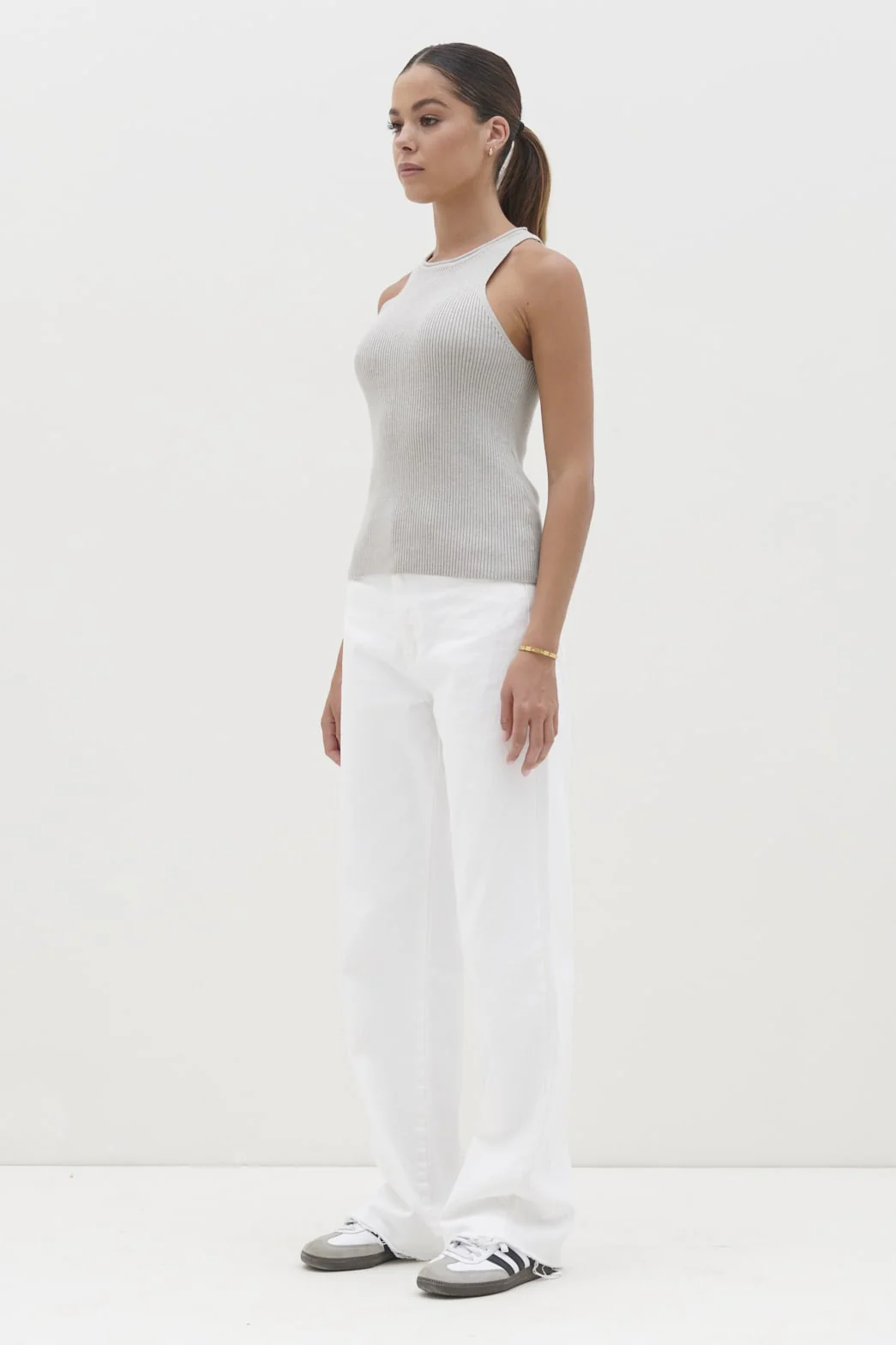 Billie Ribbed Racer Crop Top - - Image 4