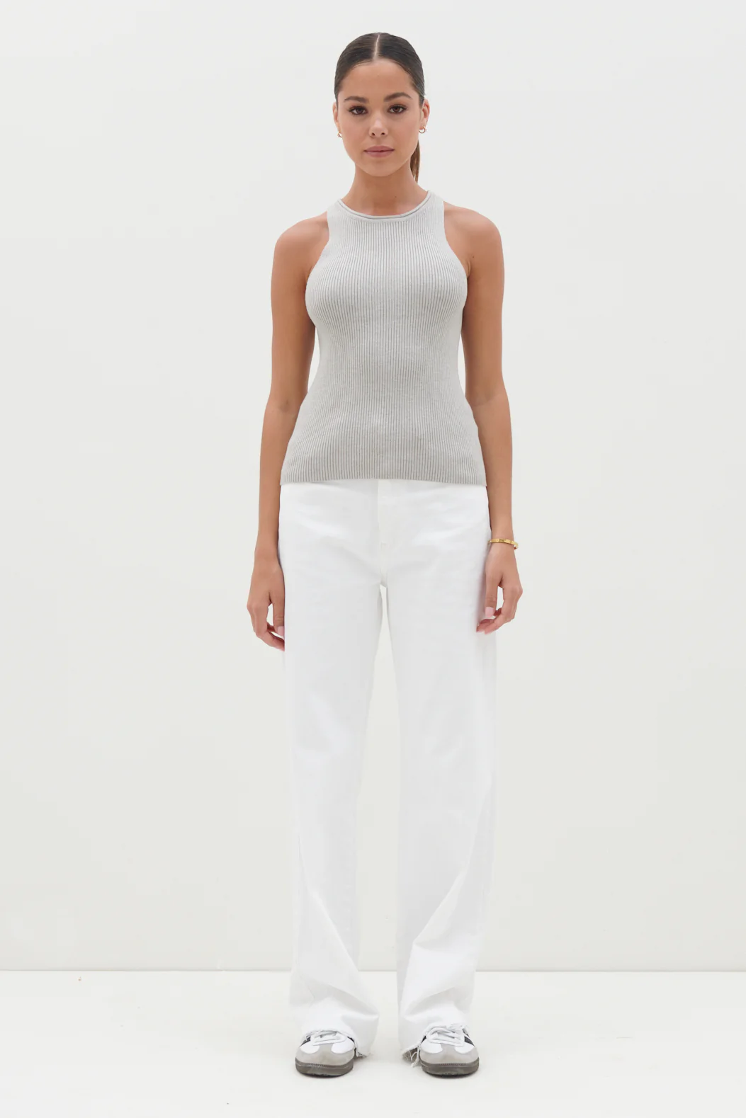 Billie Ribbed Racer Crop Top - - Image 5