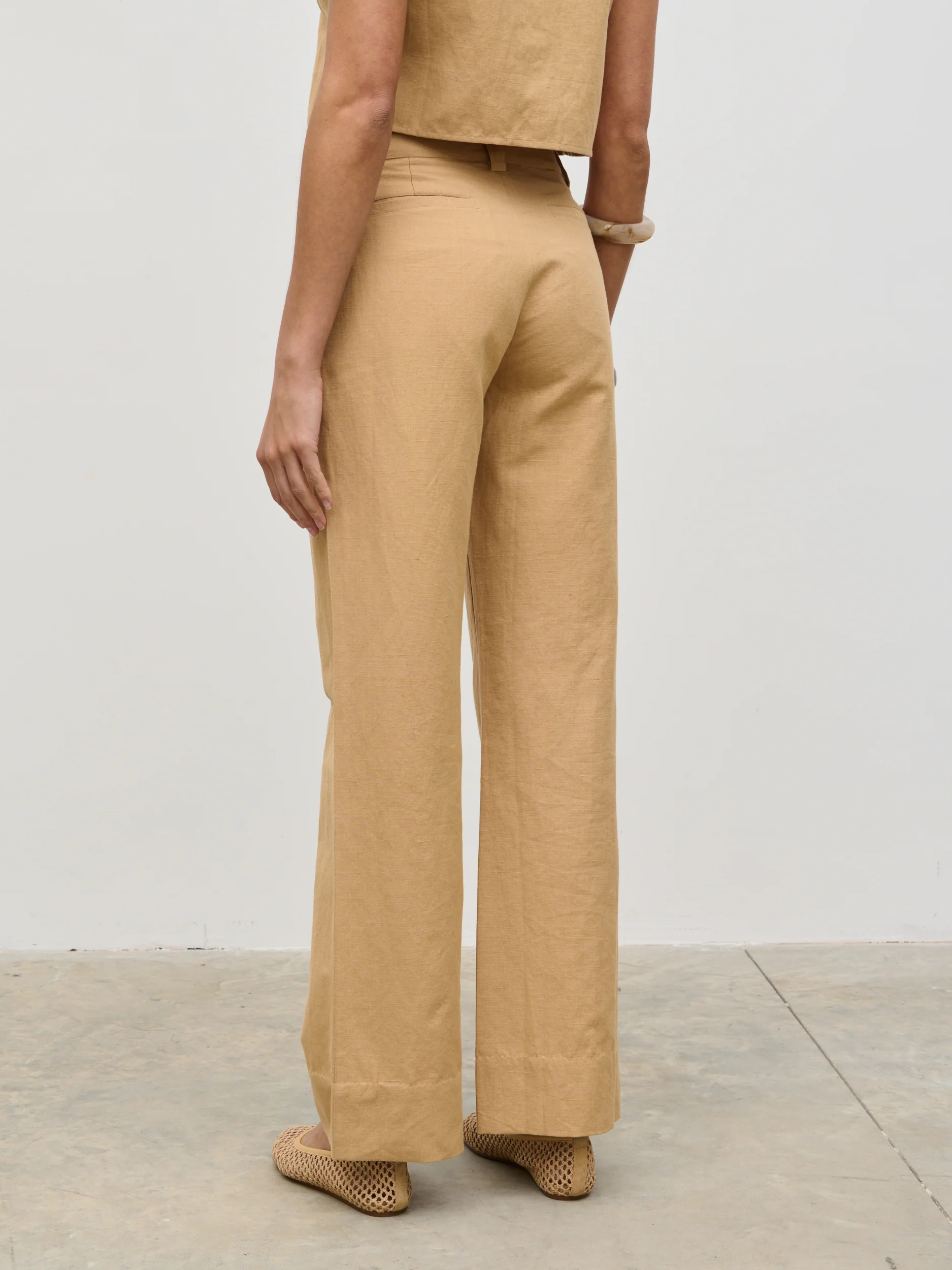Blair Linen Trousers - Camel - Image 5