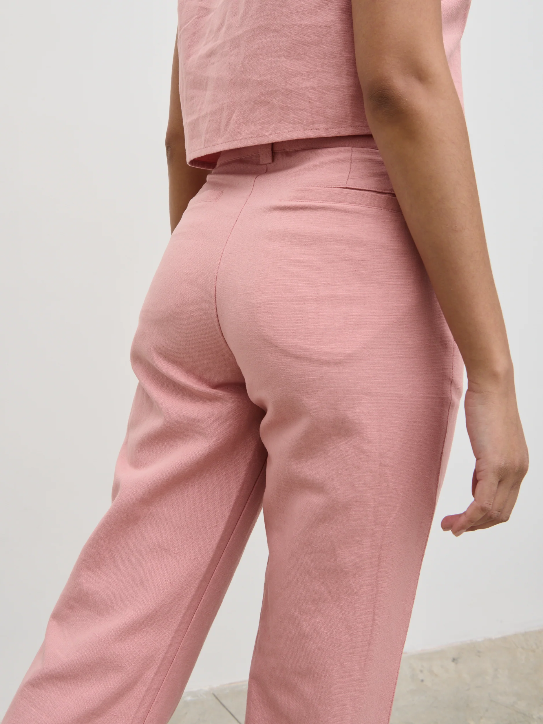 Blair Linen Trousers - Pink - Image 5