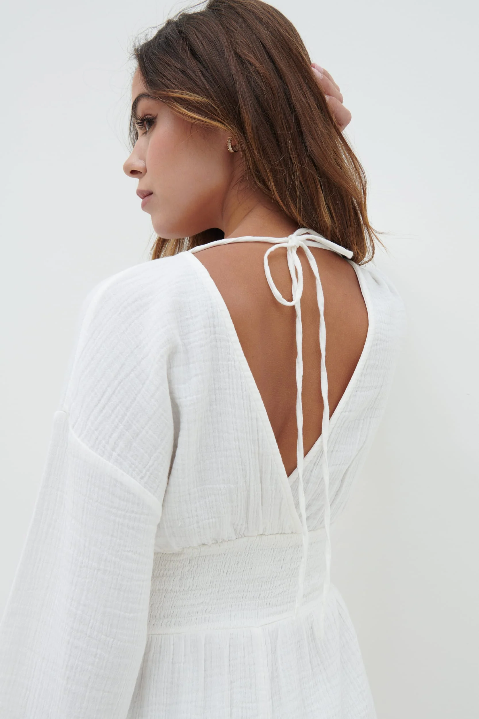 Blake Shirred Playsuit - White - Image 2