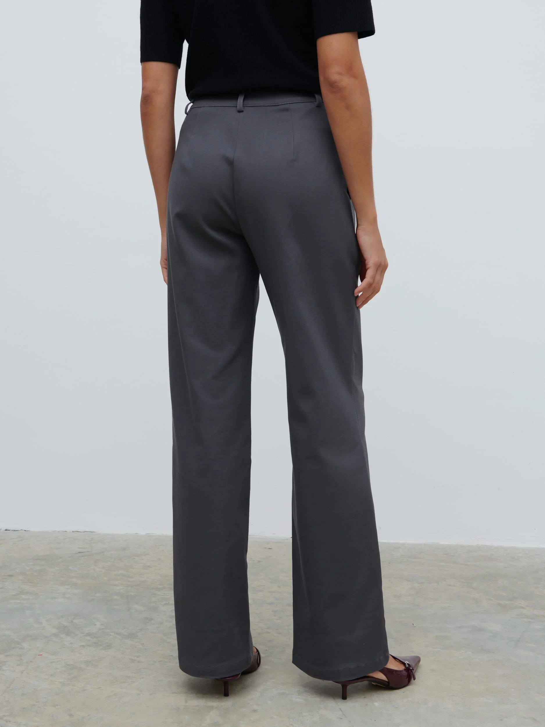 Brady Front Pleat Trousers - Graphite Grey - Image 2