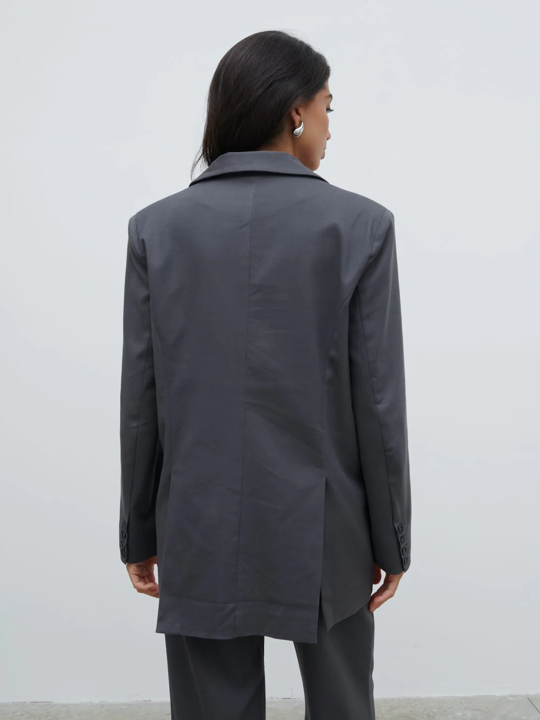 Brady Oversized Boxy Blazer - Graphite Grey - Image 4