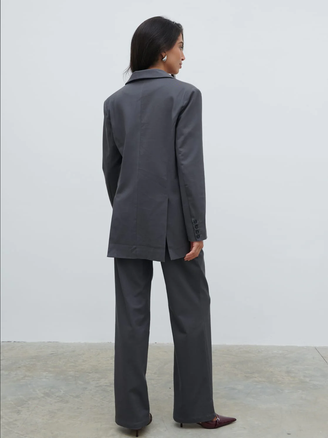 Brady Oversized Boxy Blazer - Graphite Grey - Image 6
