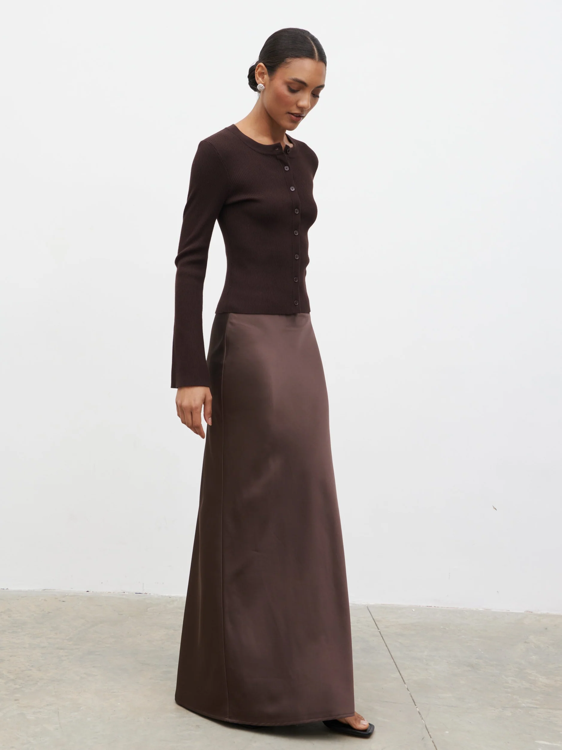 Breya Maxi Skirt - Chocolate Brown - Image 6