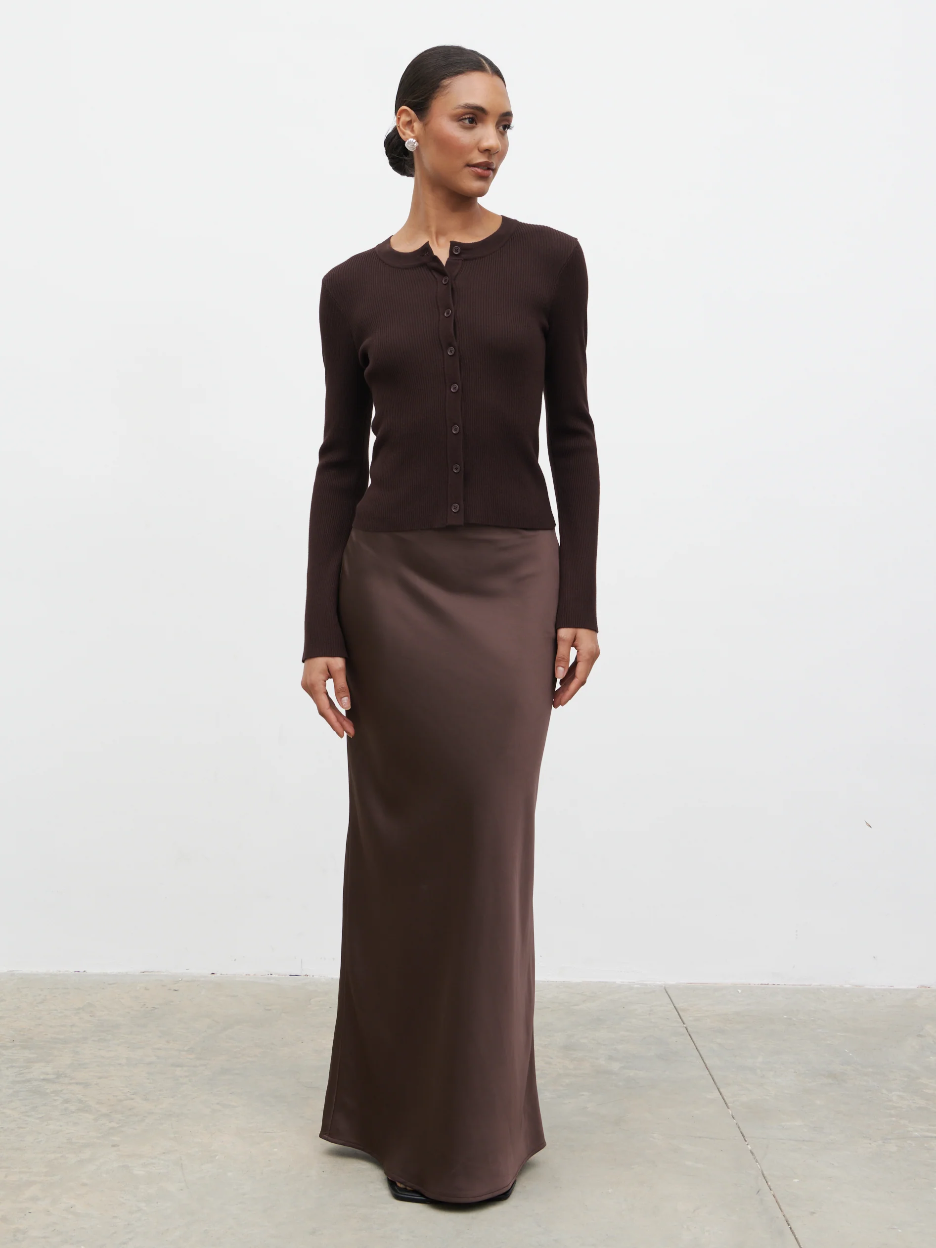 Breya Maxi Skirt - Chocolate Brown - Image 7