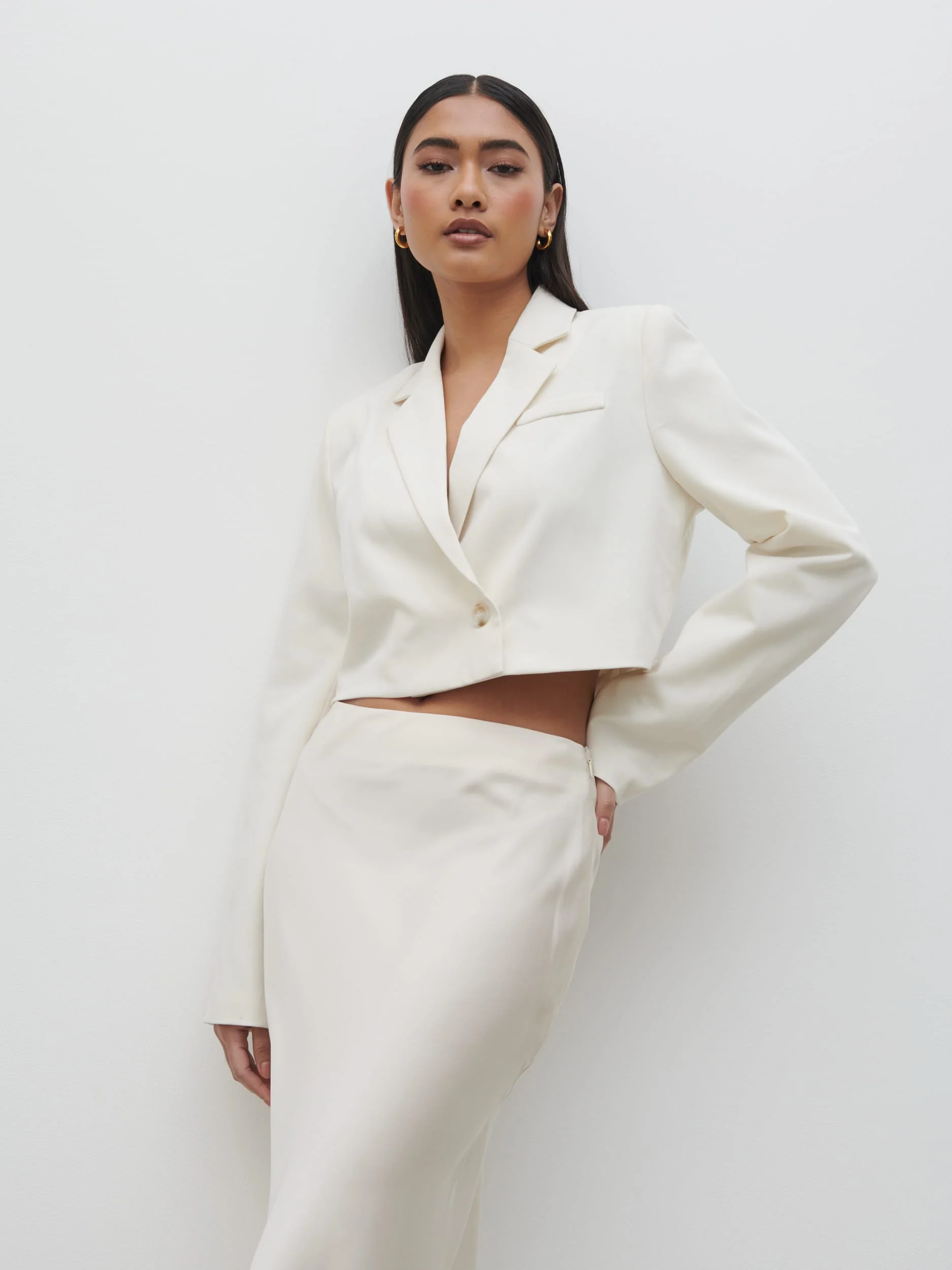 Breya Satin Midaxi Skirt - Oyster - Image 7