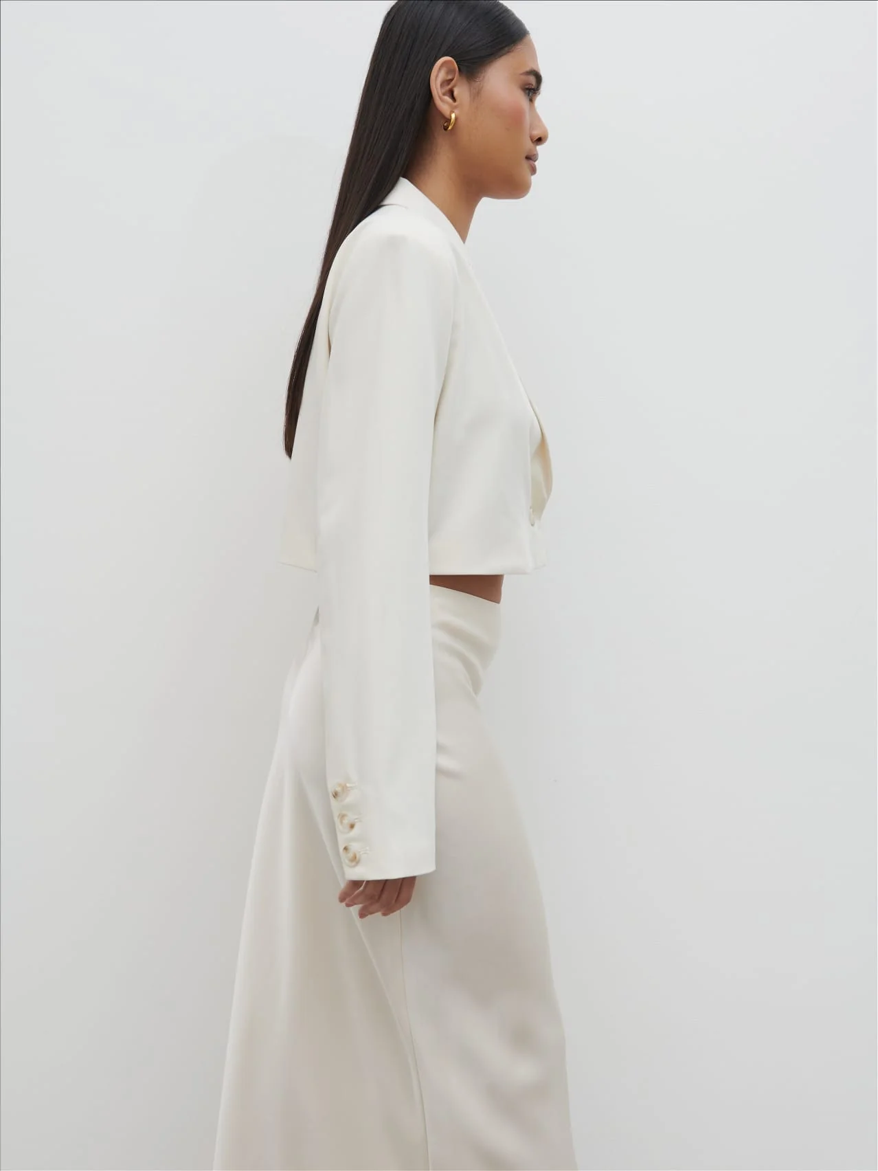 Breya Satin Midaxi Skirt - Oyster - Image 8