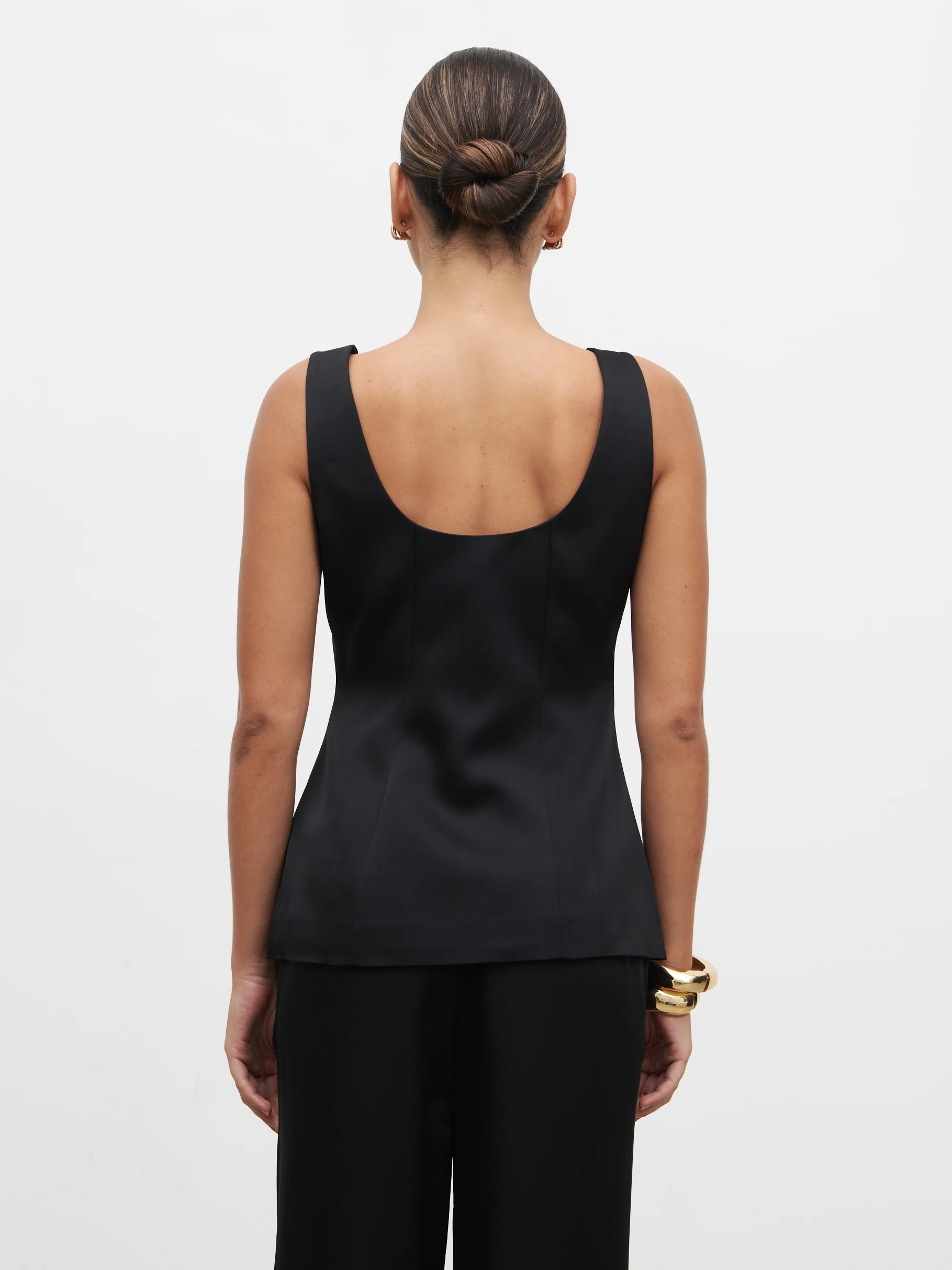 Breya Satin Waistcoat - Black - Image 5