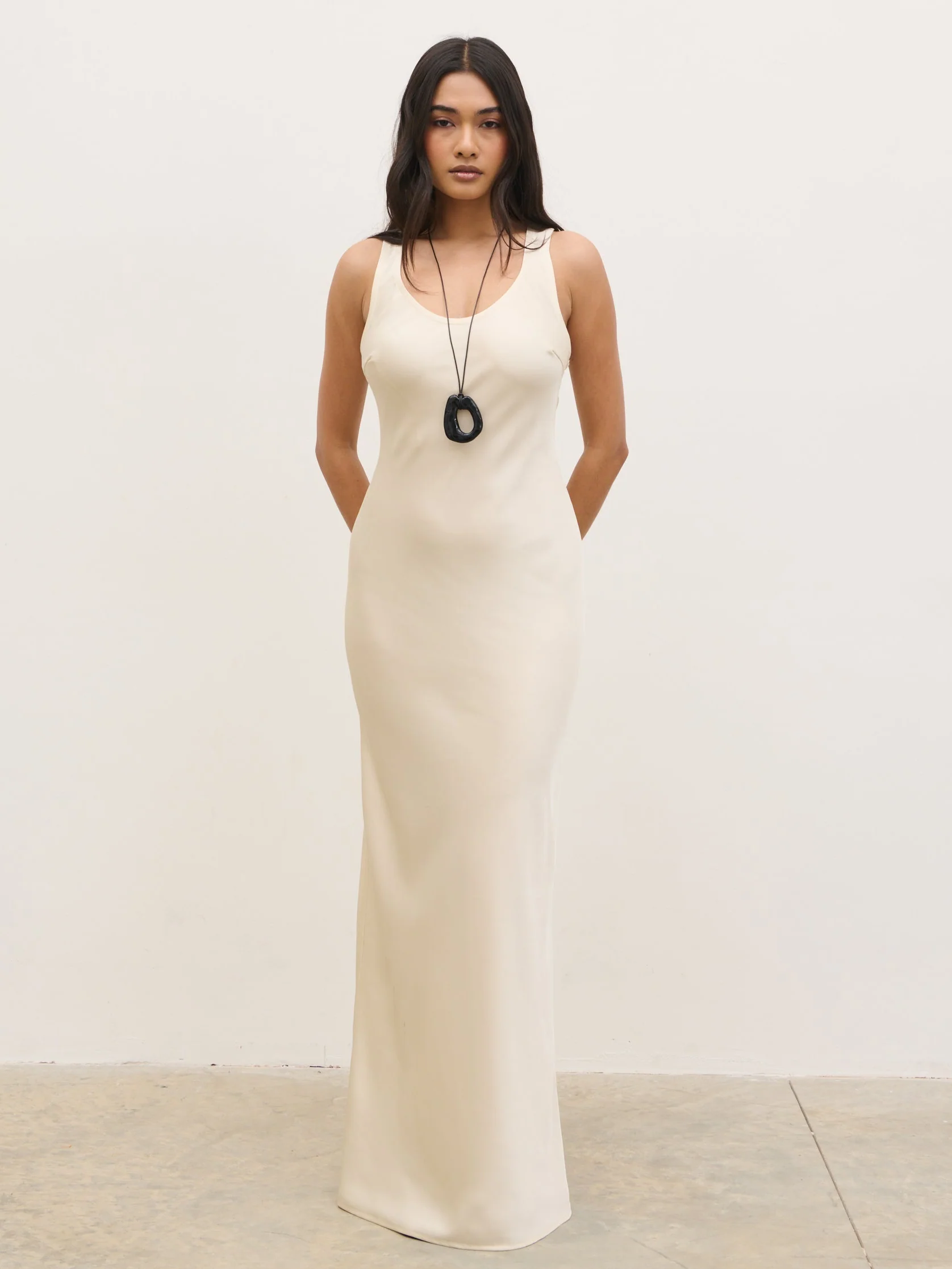 Breya Sleeveless Slip Maxi Dress - Oyster - Image 7