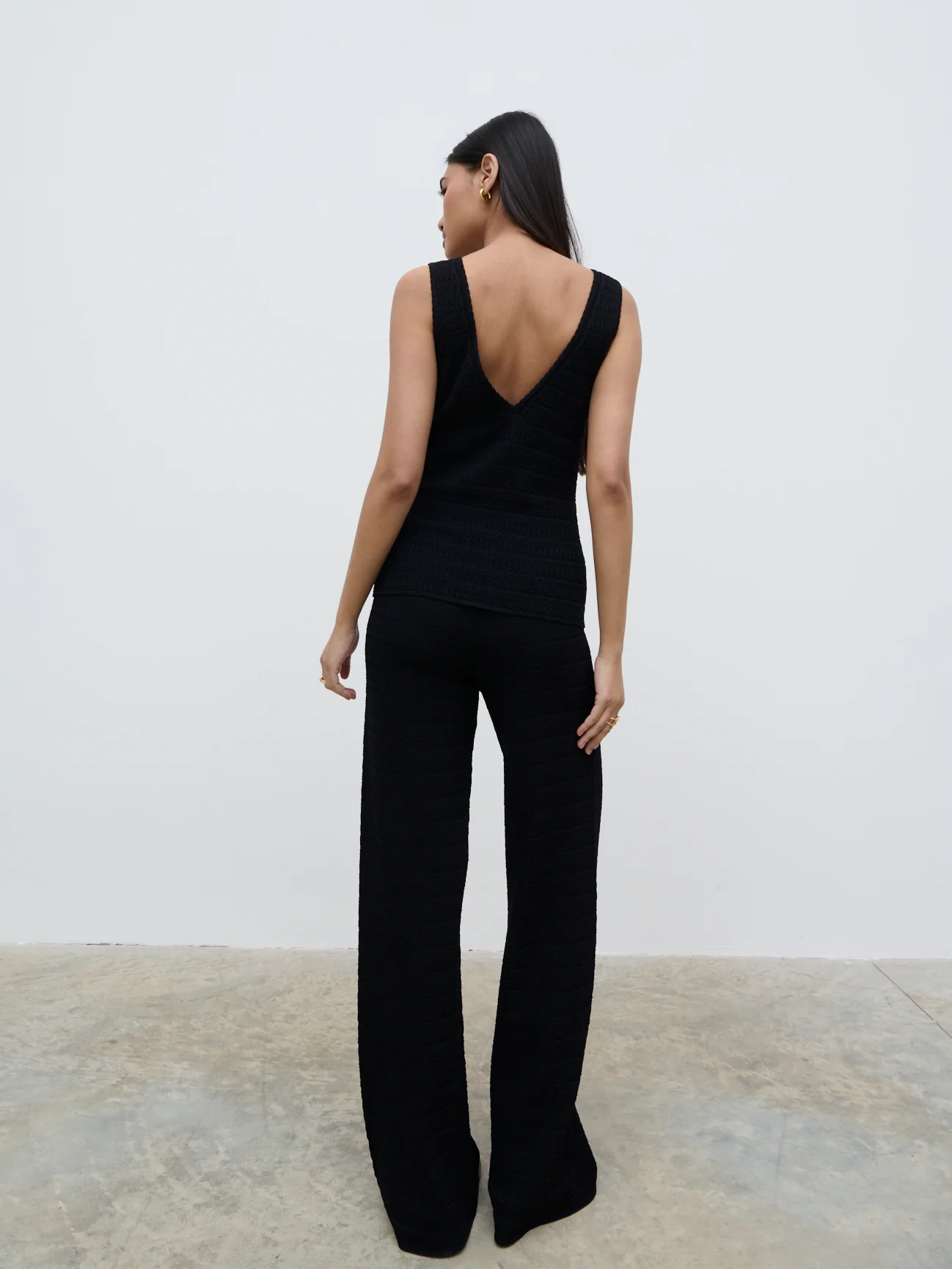 Bridget Crochet Knit Top - Black - Image 5