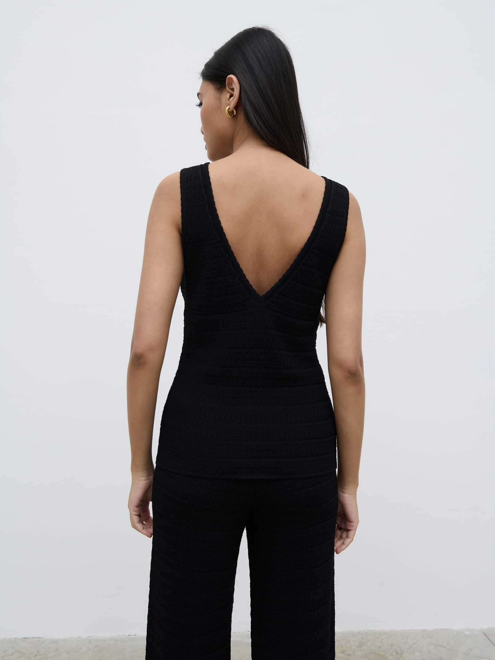 Bridget Crochet Knit Top - Black - Image 6