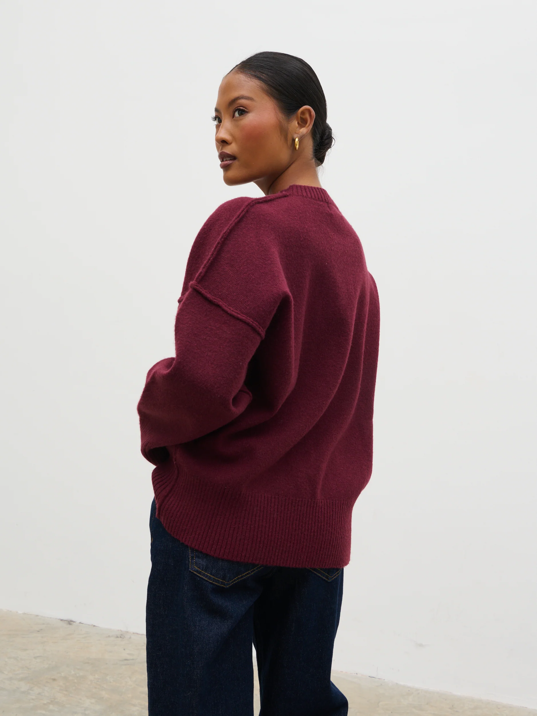 Bronte Pocket Knit Jumper - Wine - Image 5