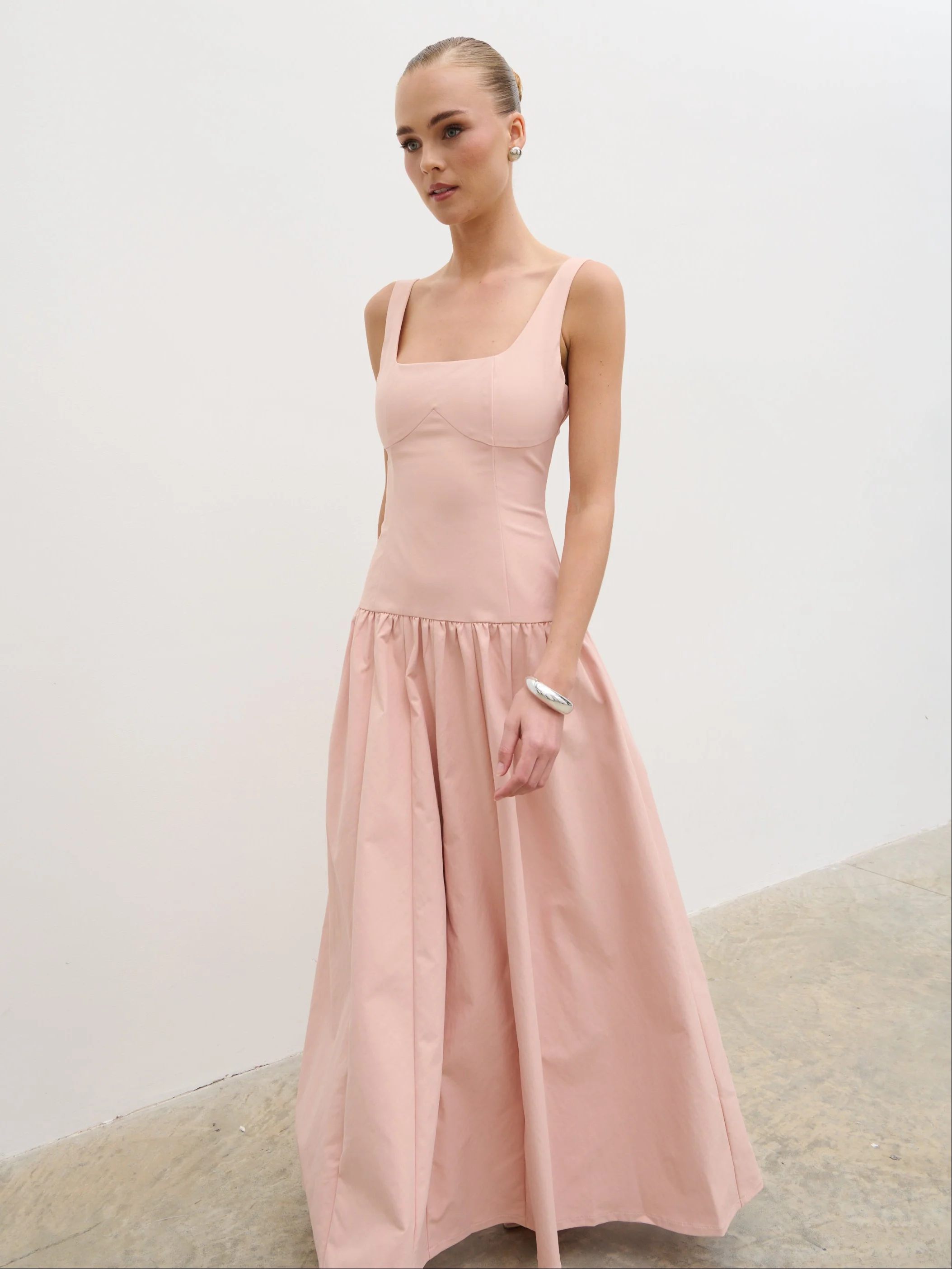 Bronte Square Neck Maxi Dress - Dusty Rose - Image 2