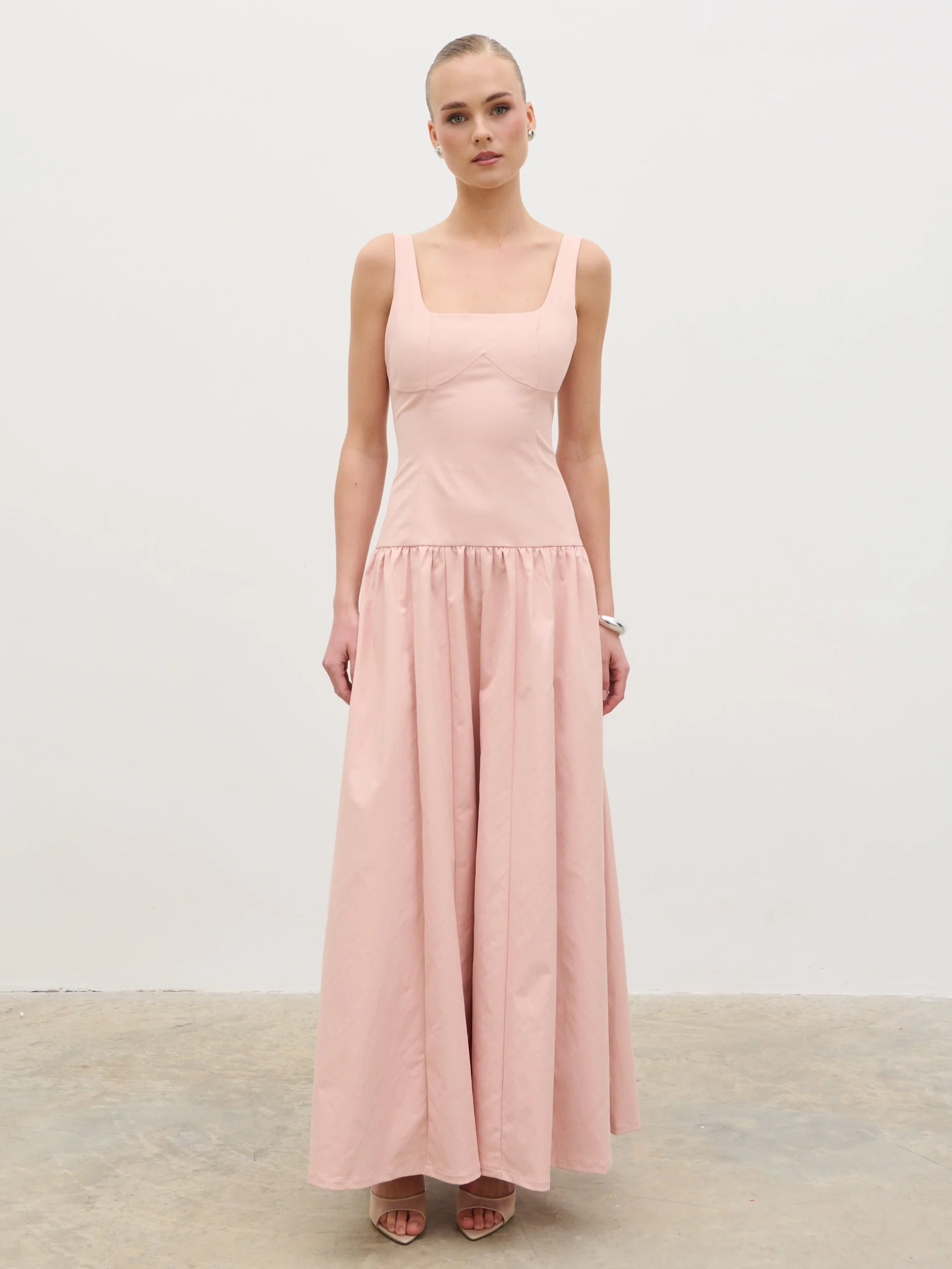 Bronte Square Neck Maxi Dress - Dusty Rose - Image 3