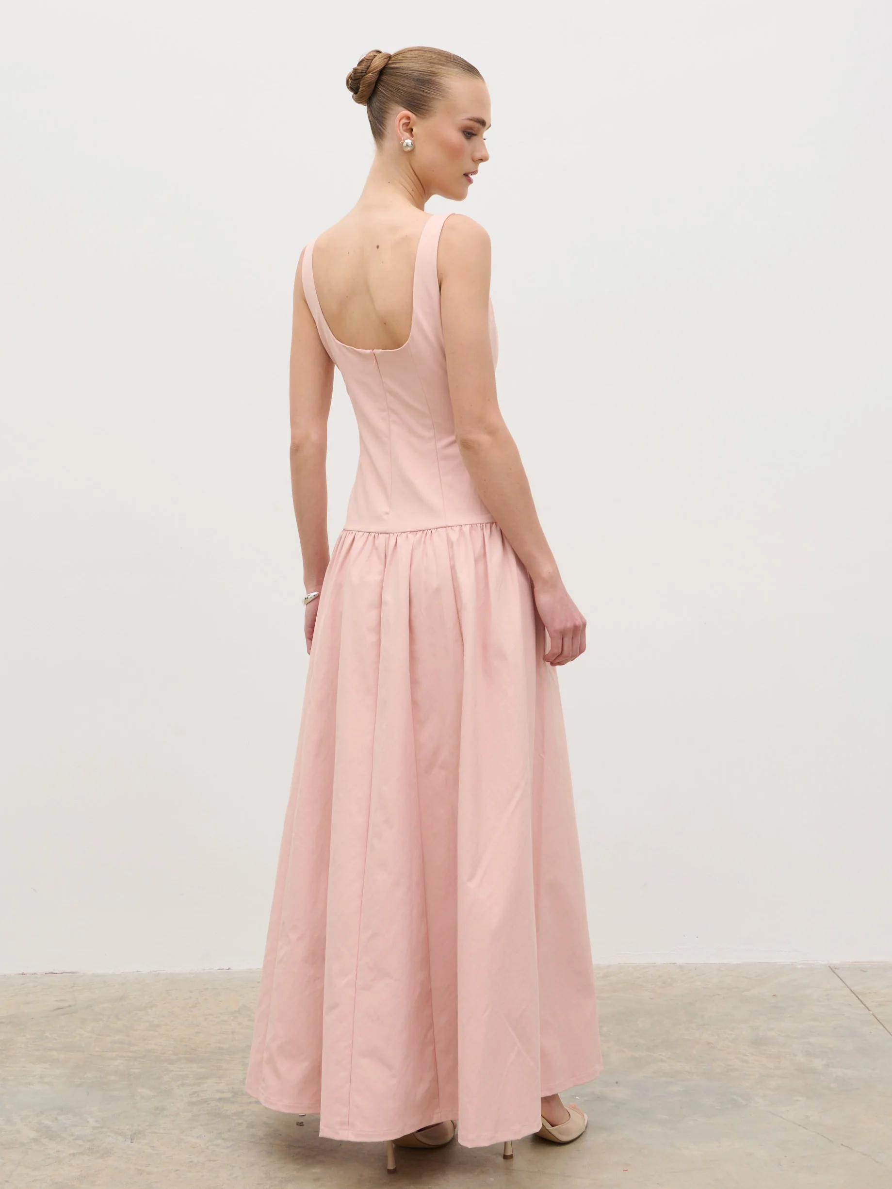 Bronte Square Neck Maxi Dress - Dusty Rose - Image 5