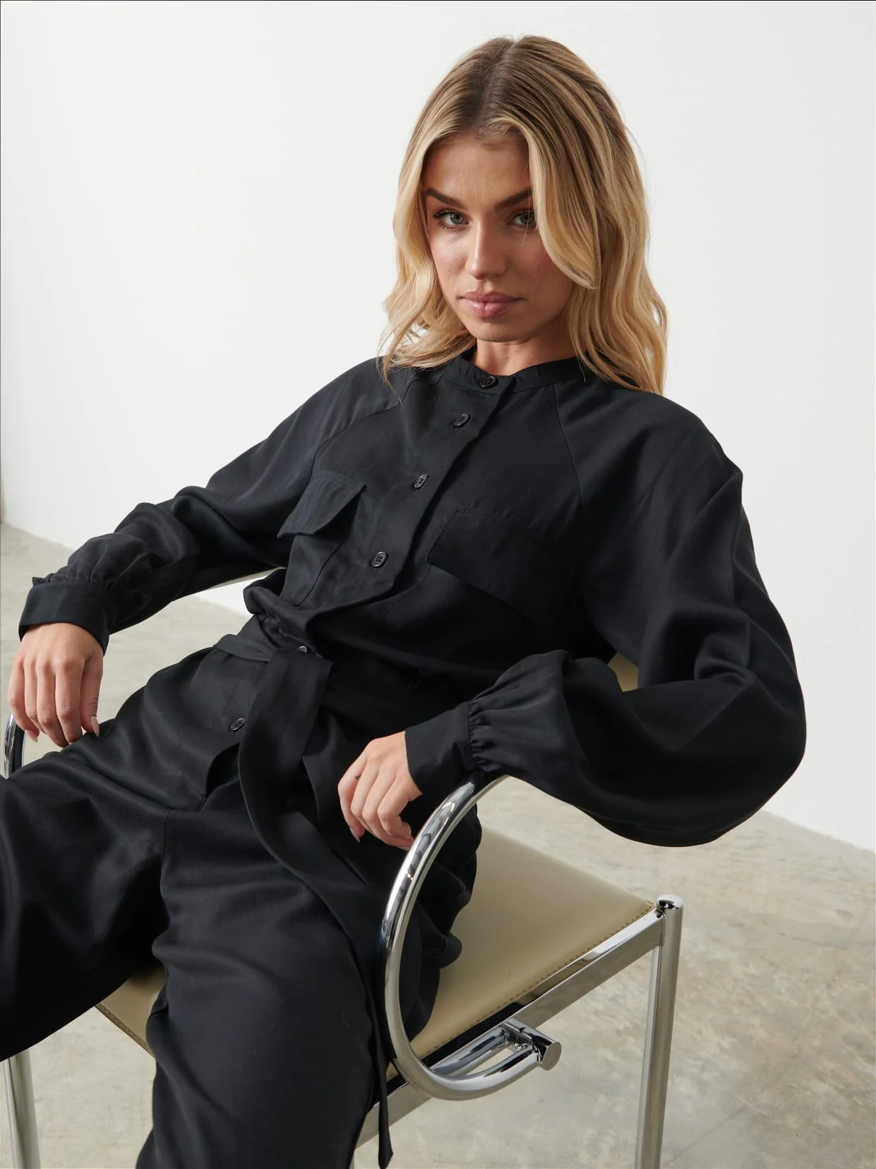 Brooke Belted Jumpsuit - Black - Image 2