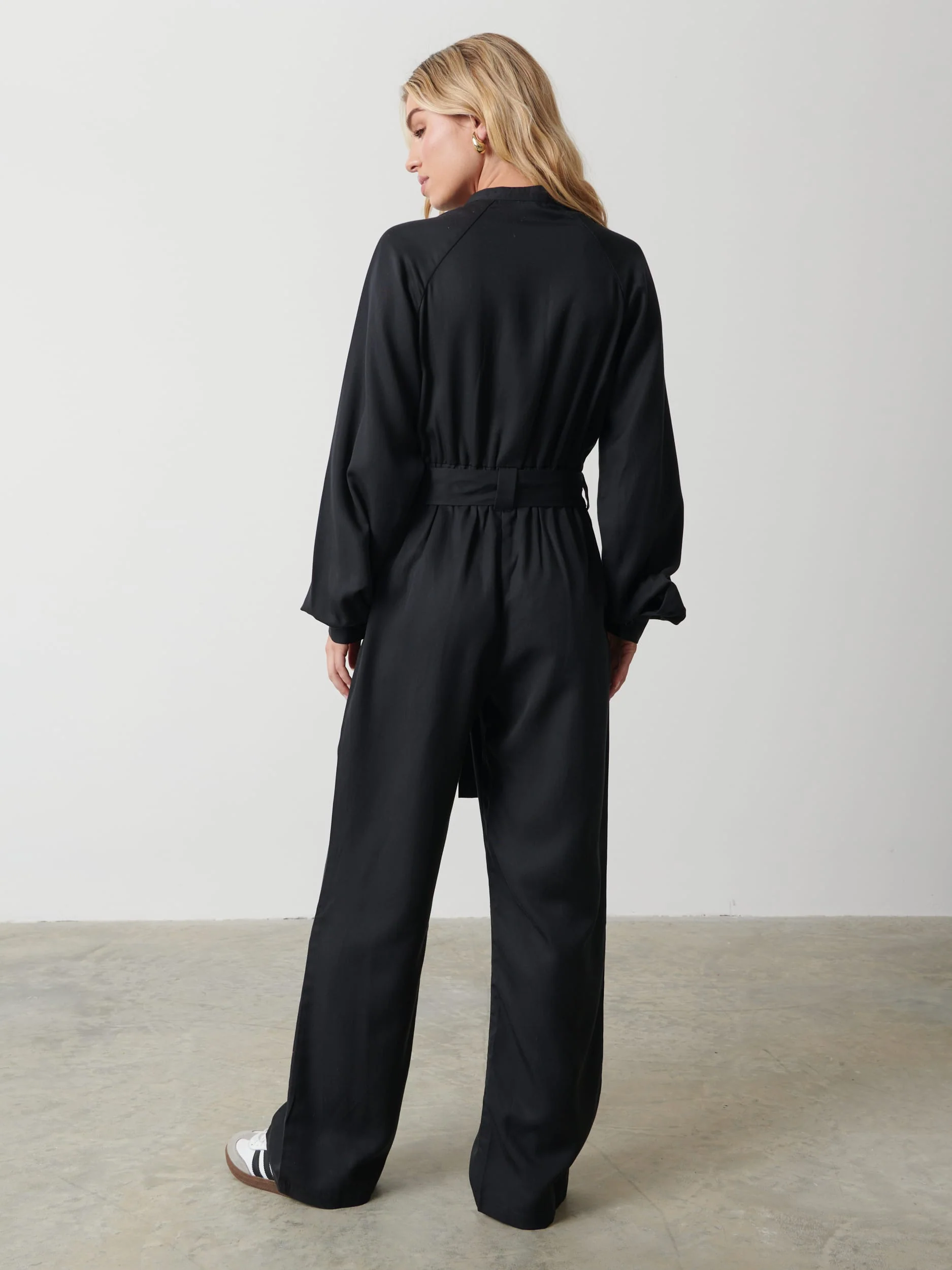 Brooke Belted Jumpsuit - Black - Image 3