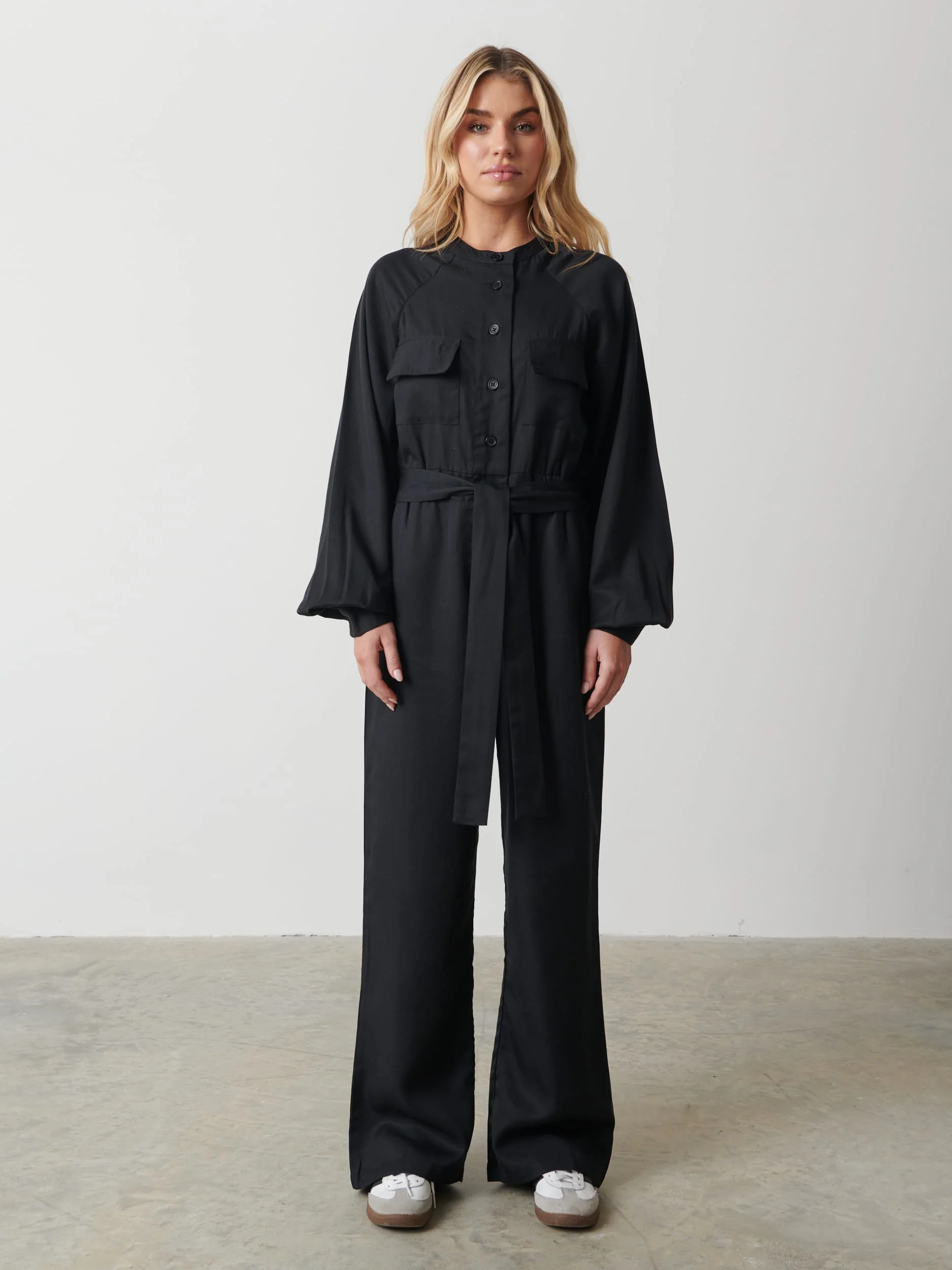 Brooke Belted Jumpsuit - Black - Image 4
