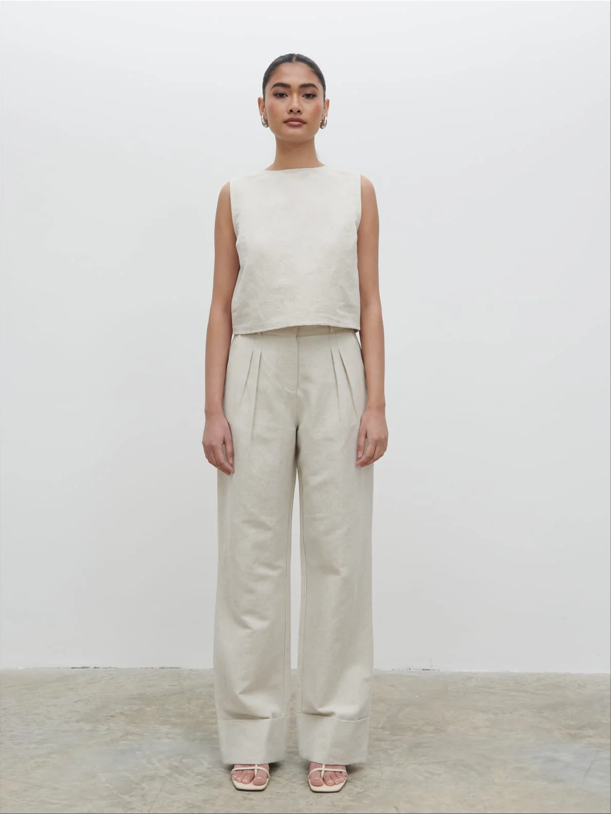 Bryony Boxy Linen Top - Natural - Image 5