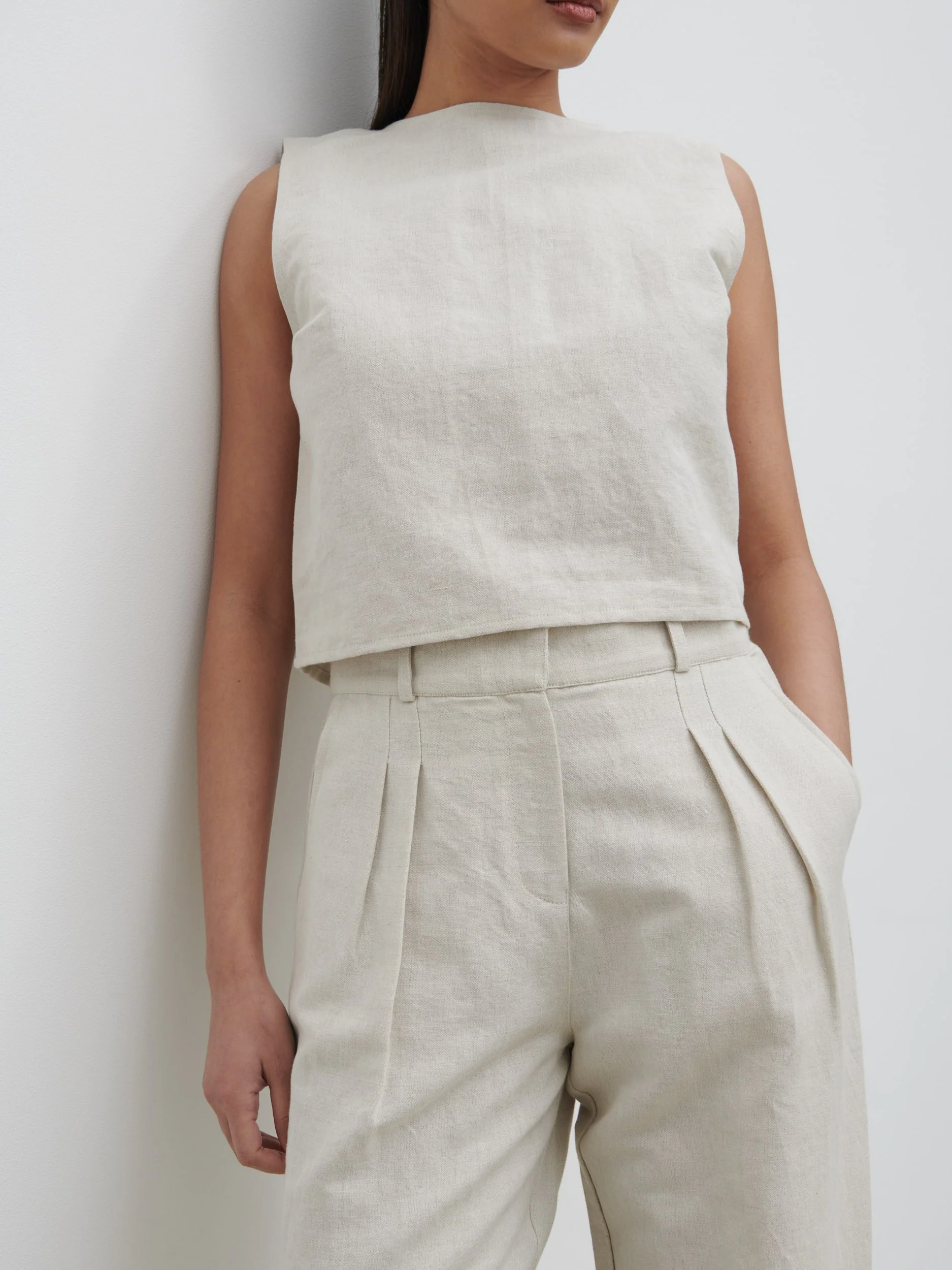 Bryony Linen Trousers - Natural - Image 3