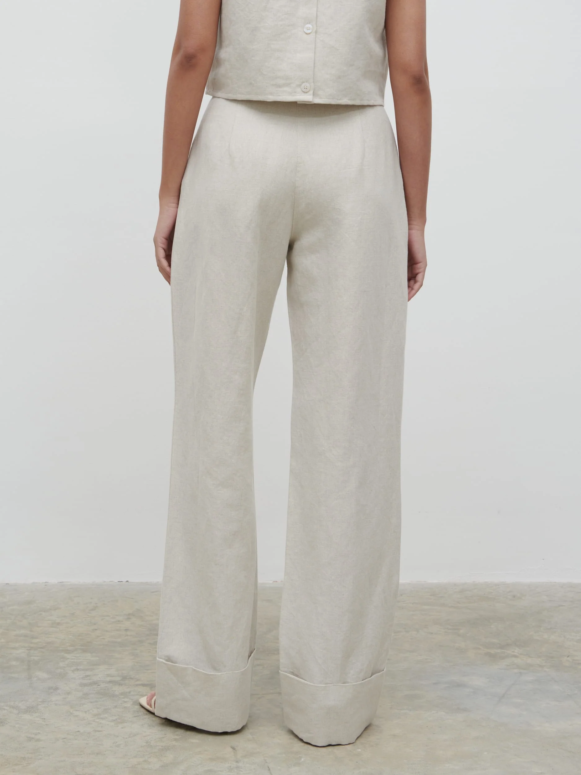 Bryony Linen Trousers - Natural - Image 4