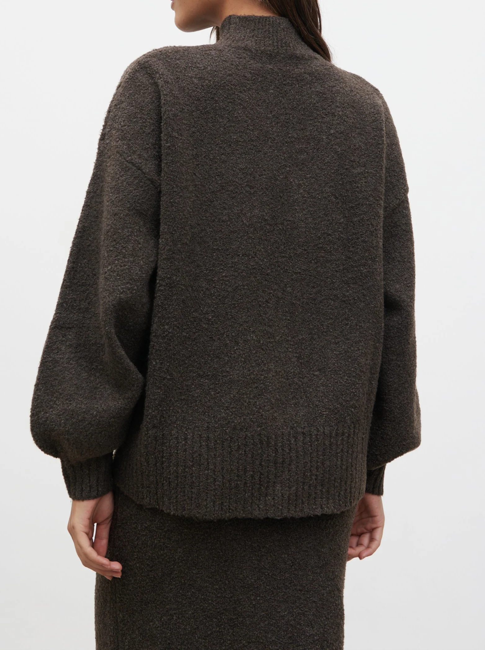 Camille Balloon Sleeve Knit Jumper - Bark - Image 4