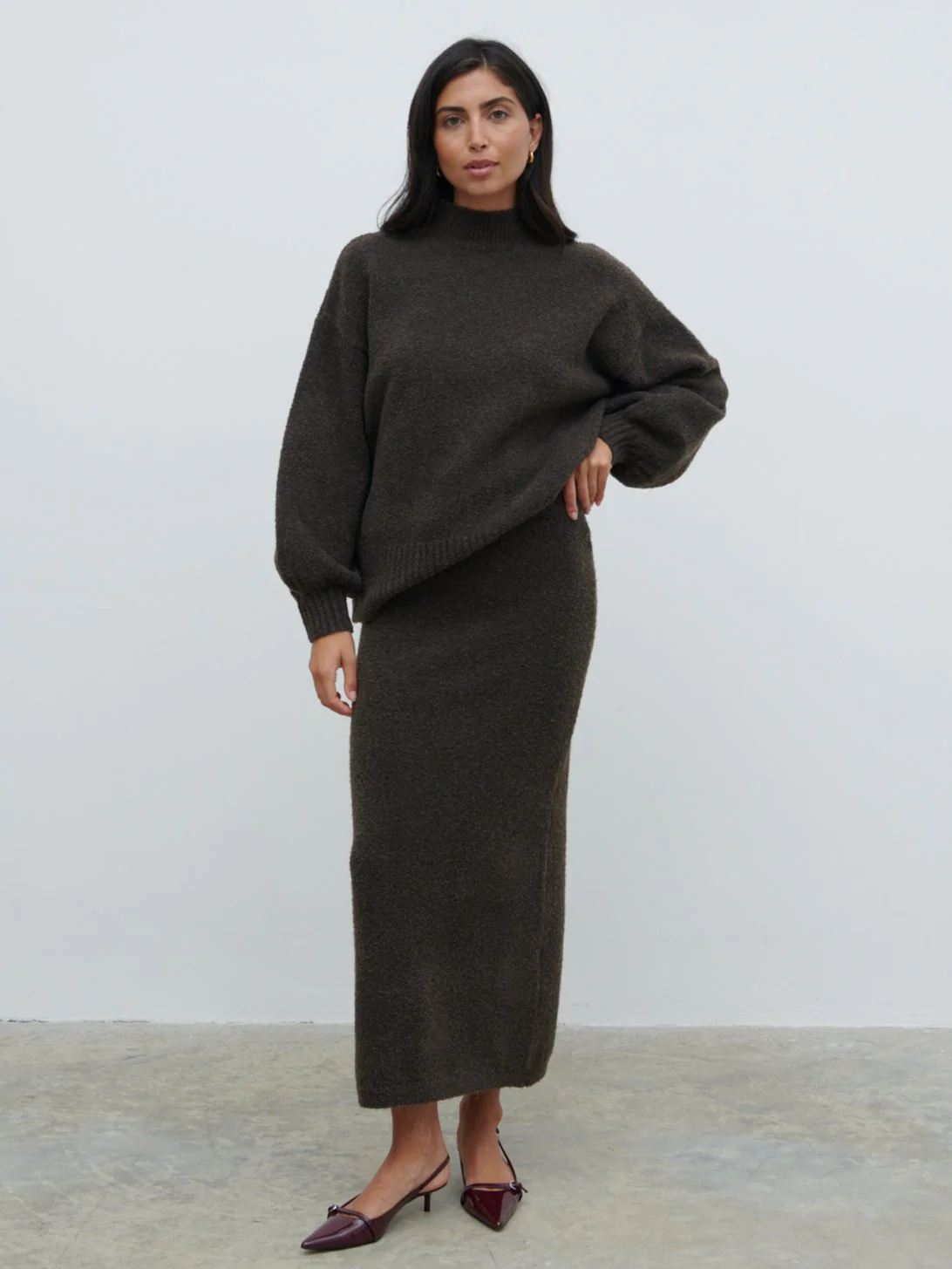 Camille Midaxi Knit Skirt - Bark - Image 5