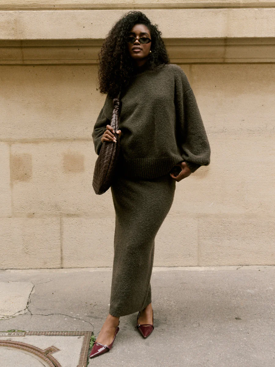 Camille Midaxi Knit Skirt - Bark - Image 6