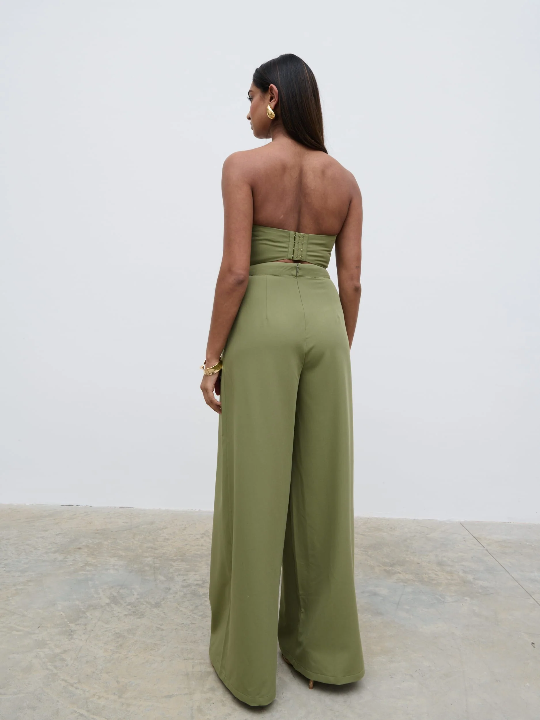 Campbell Bandeau Jumpsuit - Olive - Image 3