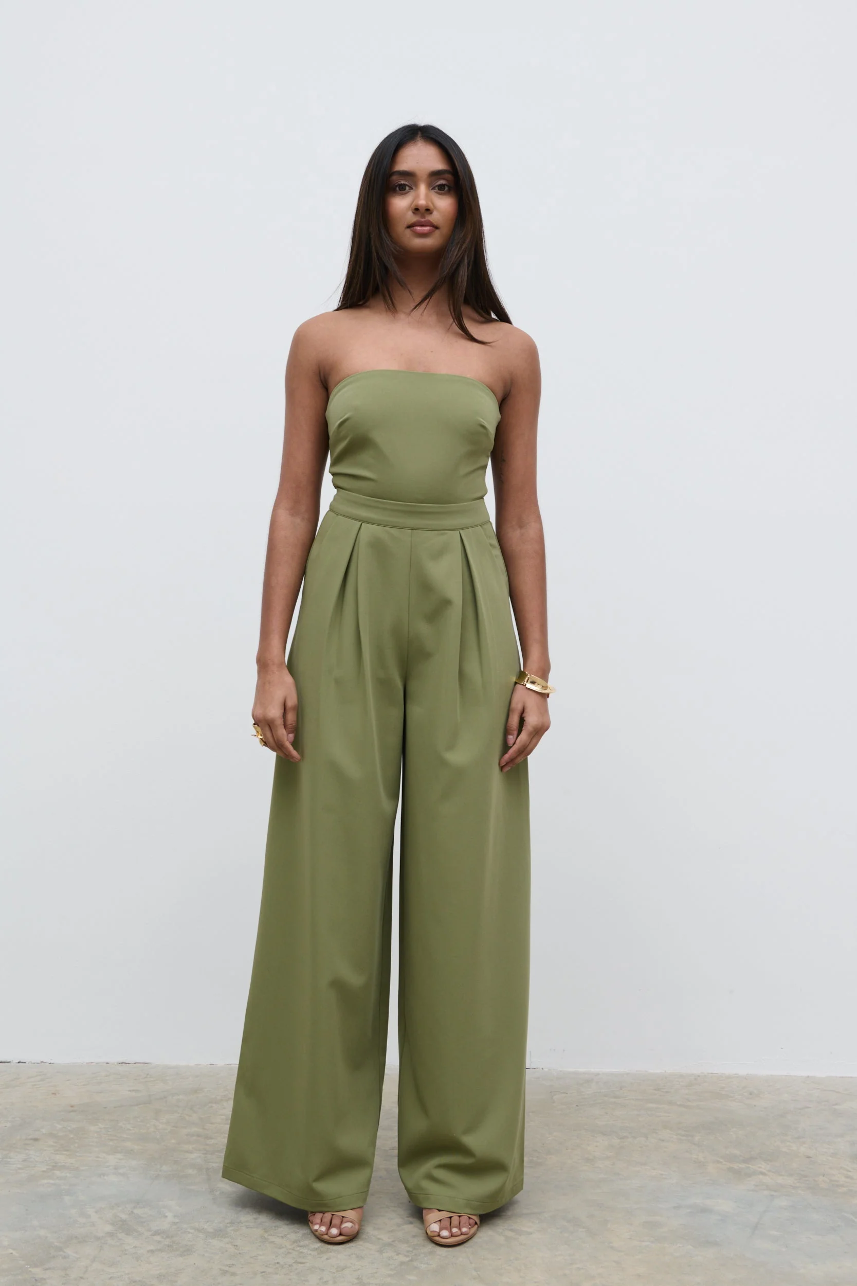 Campbell Bandeau Jumpsuit - Olive - Image 5