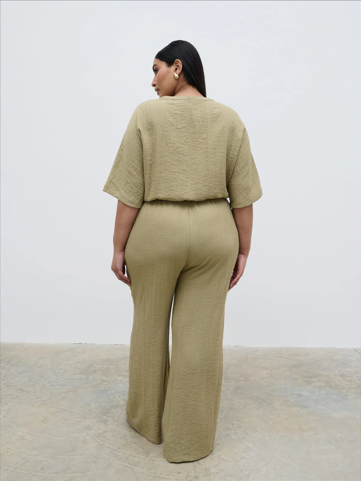 Carey Easywear Jumpsuit Curve - Olive - Image 3
